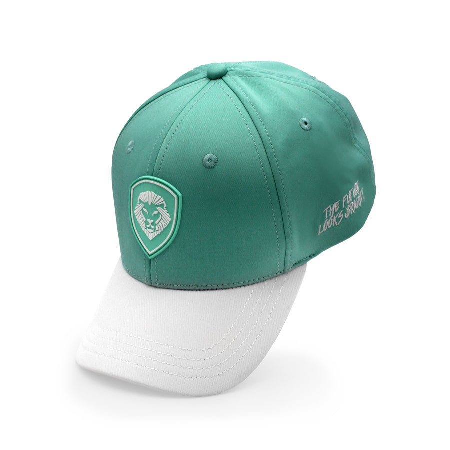 VT Shield Logo Snapback Hat - Future Looks Bright Mint Green Adjustable Baseball Cap for Men & Women - Perfect for Sports, Casual Wear, and Outdoor Activities
