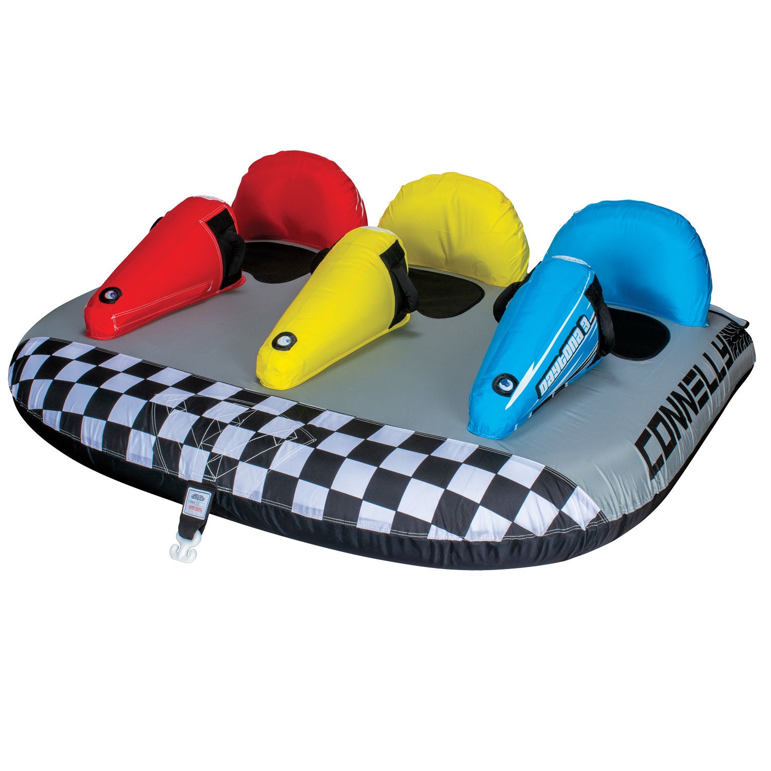 Connelly Daytona 3 Towable Tube - 3 Rider Inflatable Water Tube for Boating, Lakes & Beach Fun - High-Speed Towing for Adults & Kids - Perfect for Summer Water Sports & Family Outings
