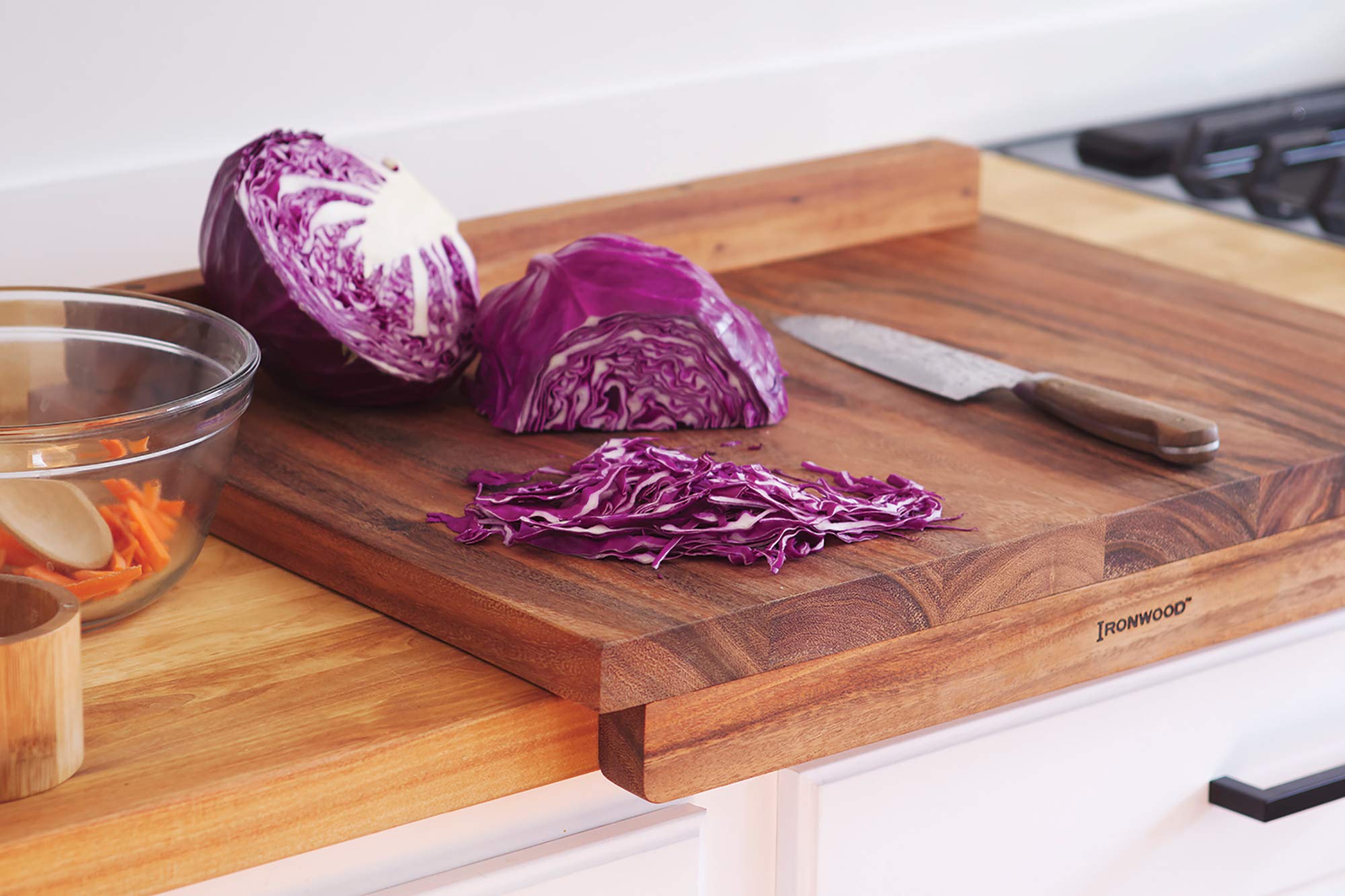 Premium Acacia Wood Double-Sided Cutting Board with Juice Groove - 17.25