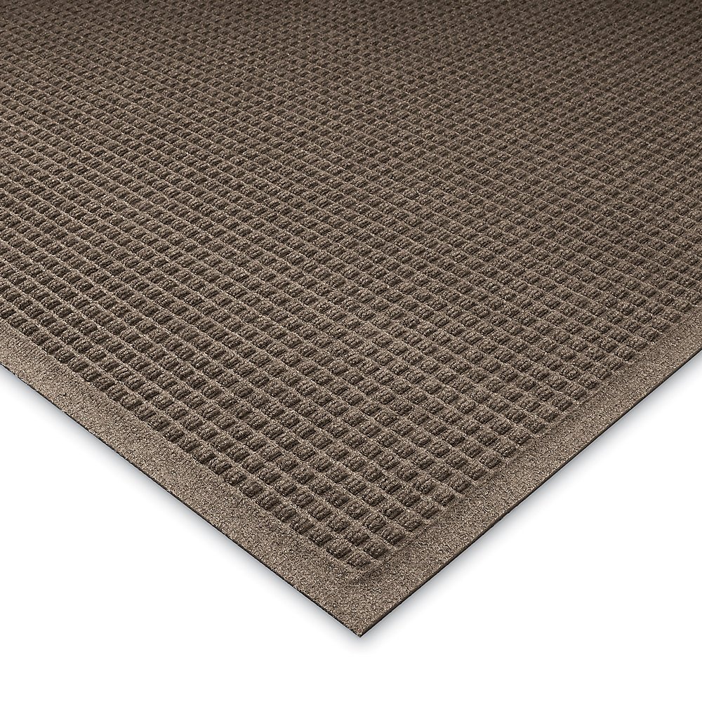 Premium WaterHog Fashion Mat - Heavy Duty Commercial-Grade Doormat with Fabric Border for Indoor/Outdoor Use - Quick Drying, Stain & Slip Resistant - Dark Brown 3'x5' - Perfect for High Traffic Entrances, Mudrooms & Patios