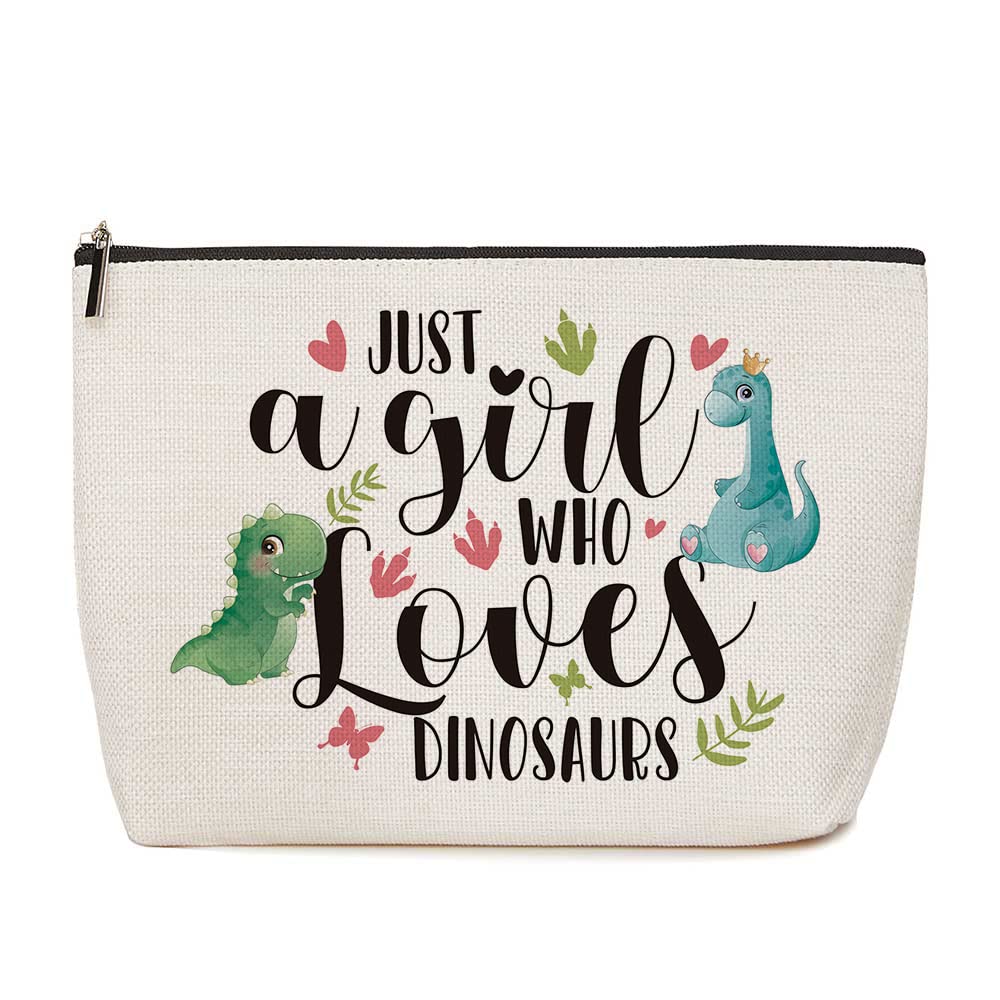 Dinosaur Makeup Bag for Women - Cute Dinosaur Gifts for Adults, Her, Friends & Animal Lovers | Birthday, Christmas Gift Idea | Perfect for Travel, Cosmetics & Daily Use