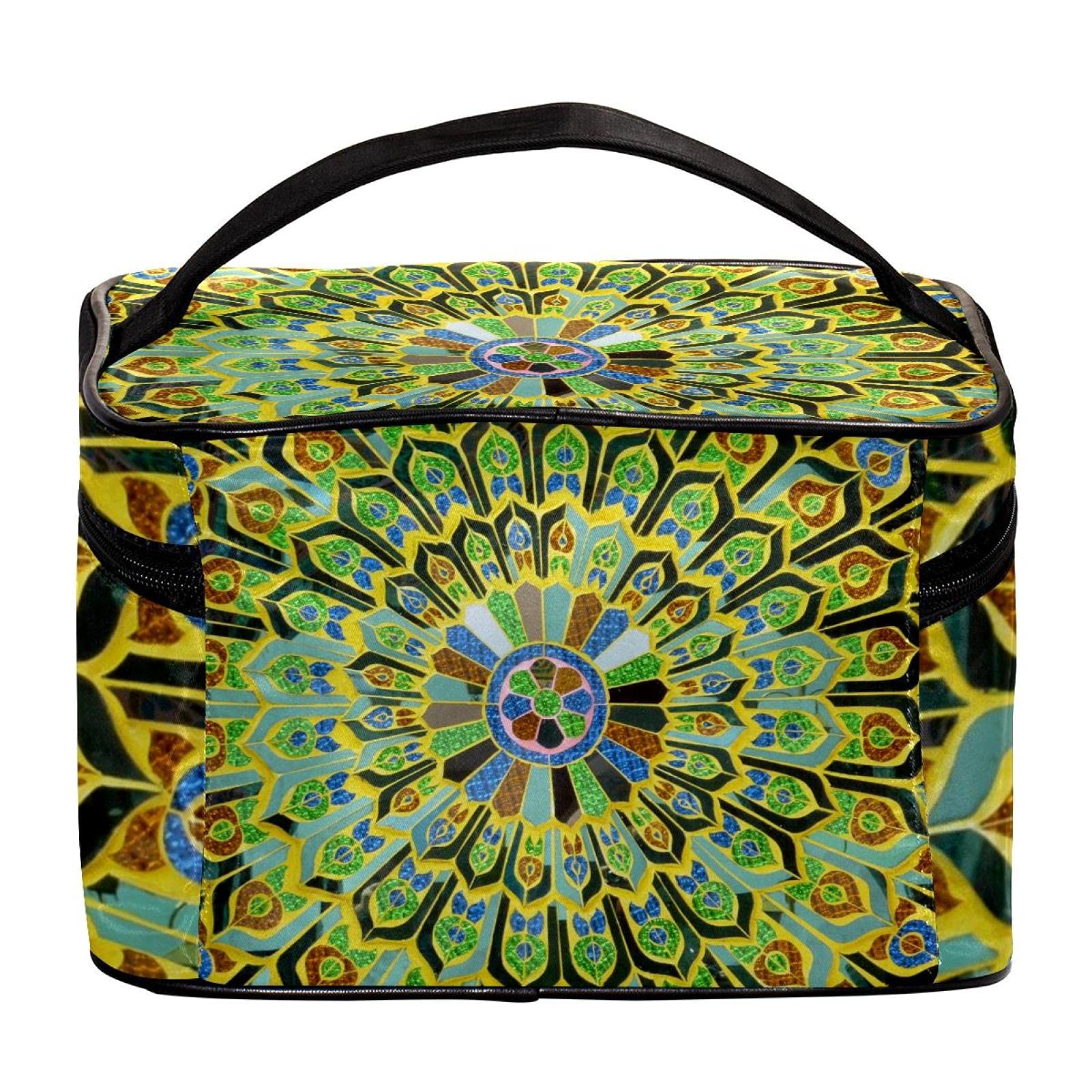 Bohemian Mandala Pattern Large Travel Makeup Bag - Waterproof Cosmetic Organizer with Zipper for Women & Girls | Perfect for Vacations, Gym & Daily Essentials Storage