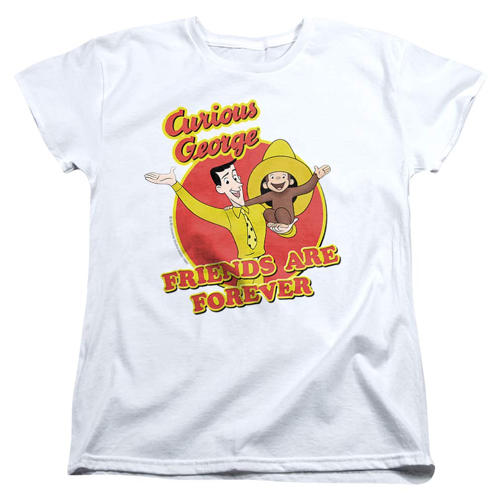 Curious George Friends Women's T-Shirt | Cute Cartoon Graphic Tee for Women | Casual Outfit, Lounge Wear & Gift Idea