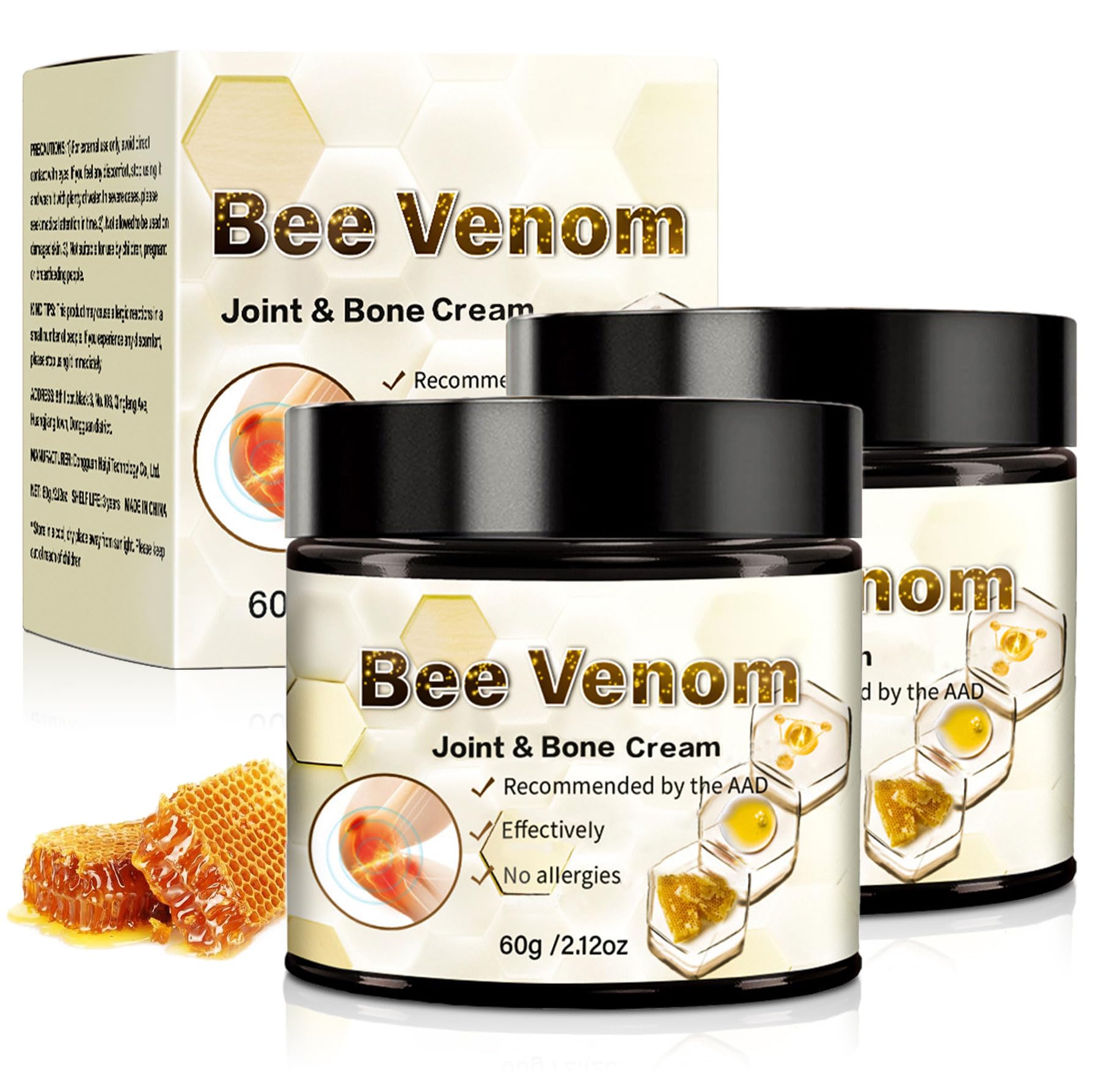 2 PCS Bee Venom Arthritis Cream for Joint Pain Relief – Advanced Formula for Back, Neck, Hands & Foot – Natural Joint Support for Active Lifestyles & Sports Recovery