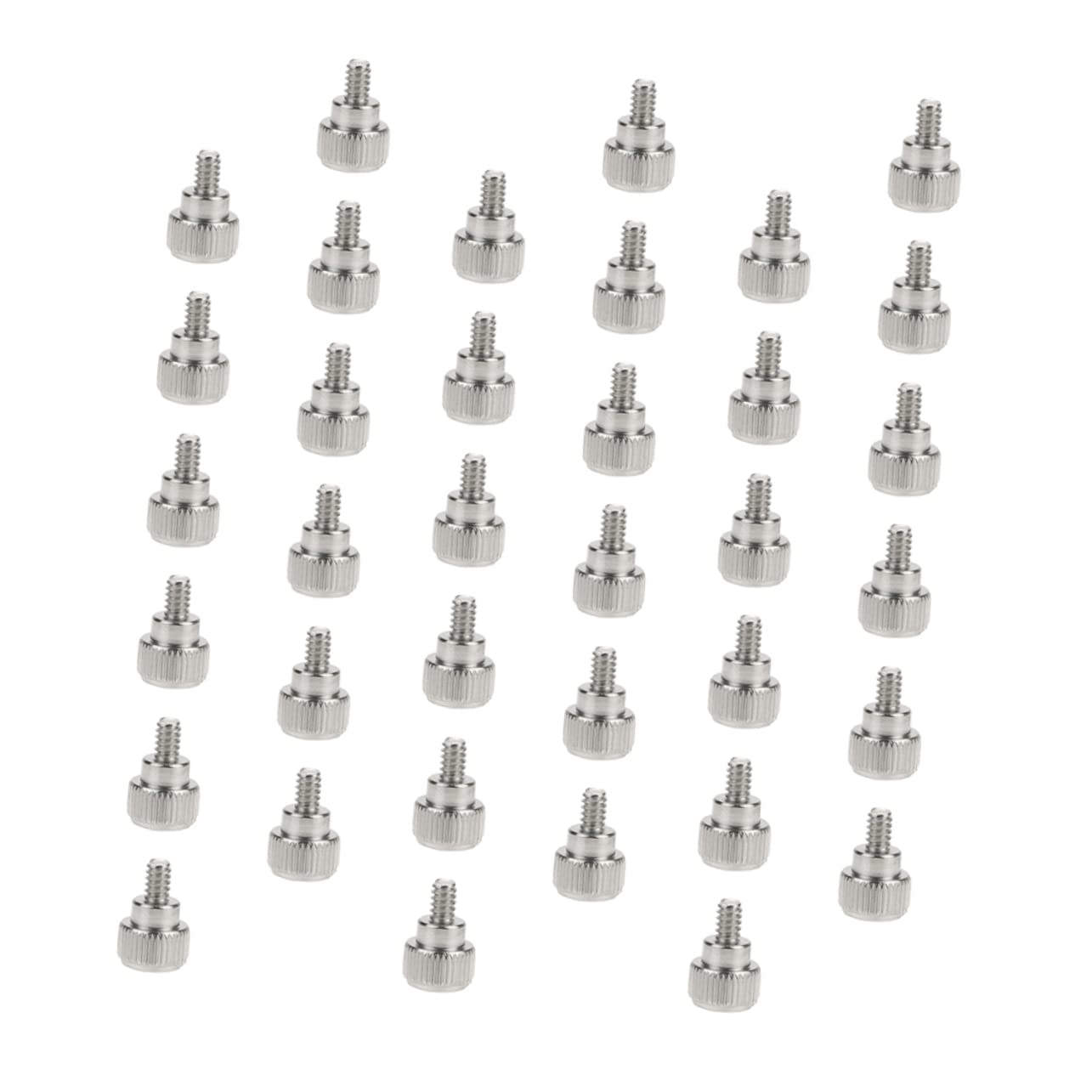 Homoyoyo 100pcs Computer Case Screws Kit - Knurled Thumbscrews for PC Case, Motherboard & Hard Drive Installation - Silver Finish - Perfect for PC Building, Repair & Maintenance