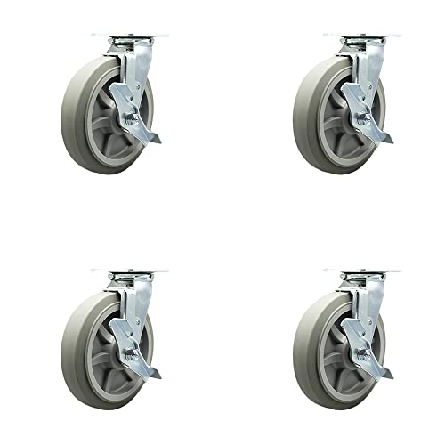 4 Swivel - Top Lock Brakes - Gray