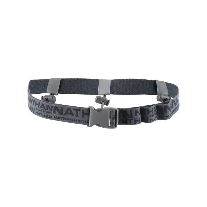 Nathan Race Number Nutrition Waist Belt - Hydration Running Belt for Marathon, Triathlon & Trail Races - Adjustable Fitness Belt with Pockets for Energy Gels & Phone