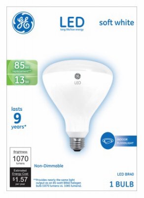 GE Lighting 24261 13-Watt LED Flood Light Bulb - Soft White (1070 Lumens) - Energy Efficient Outdoor Lighting for Patio, Garden, and Landscape - Pack of 44