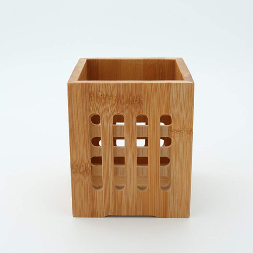 Bamboo Utensil Organizer - Cutlery Holder for Forks, Spoons, Knives & Chopsticks | Kitchen Drawer & Countertop Storage Solution