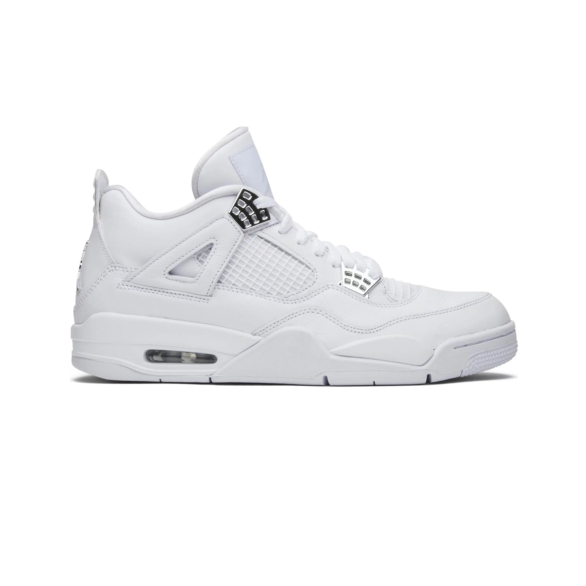 Air Jordan 4 Retro 'Pure Money' White Leather Sneakers (2017 Release) - Men's Basketball Shoes for Streetwear & Casual Outfits