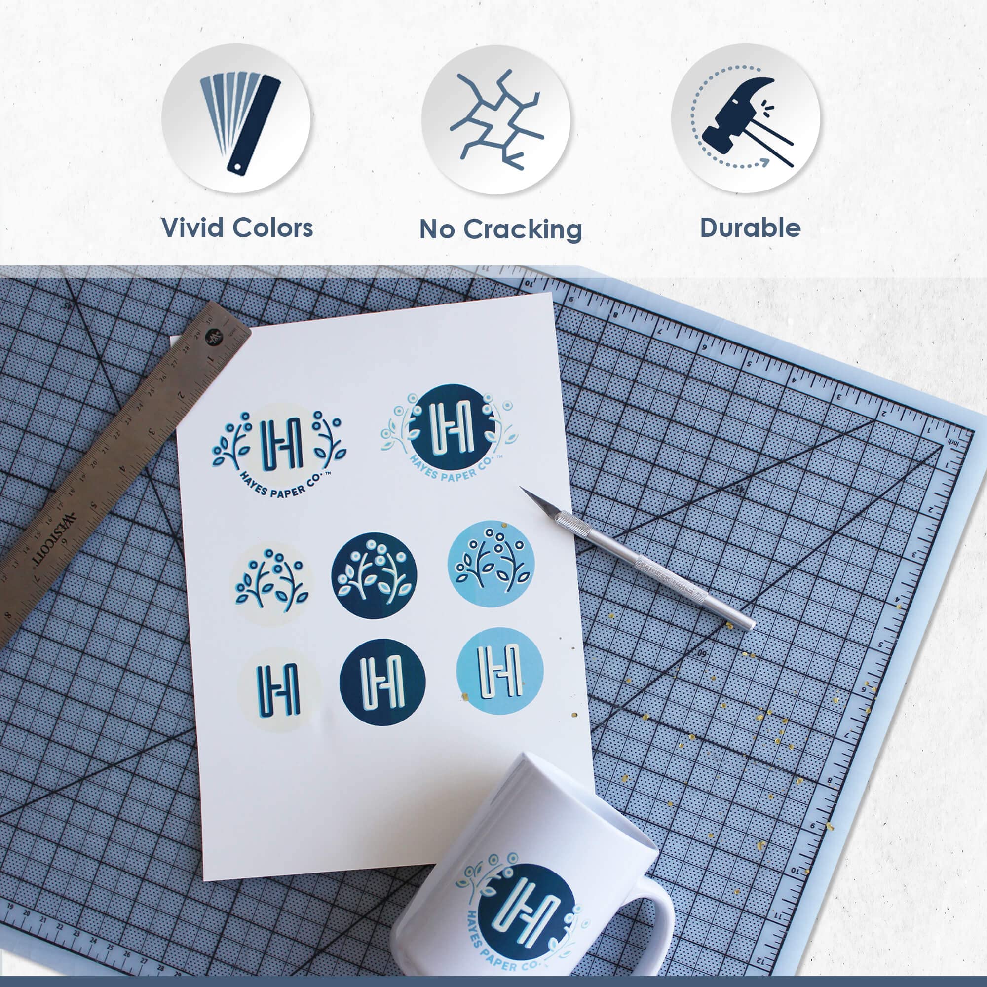 Hayes Paper Co. Waterslide Decal Paper for Laser Printers - Clear A4 Size (100 Sheets) - Perfect for DIY Crafts, Model Kits, and Custom Decals