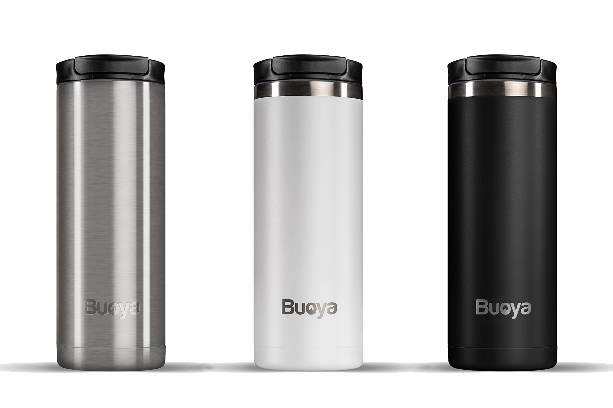 Buoya 12 oz Stainless Steel Vacuum Insulated Drink Tumbler with Lid - Leakproof Vertically Floating Cup for Pool, Spa, Lake & Ocean - Perfect for Swimming, Boating & Beach Parties