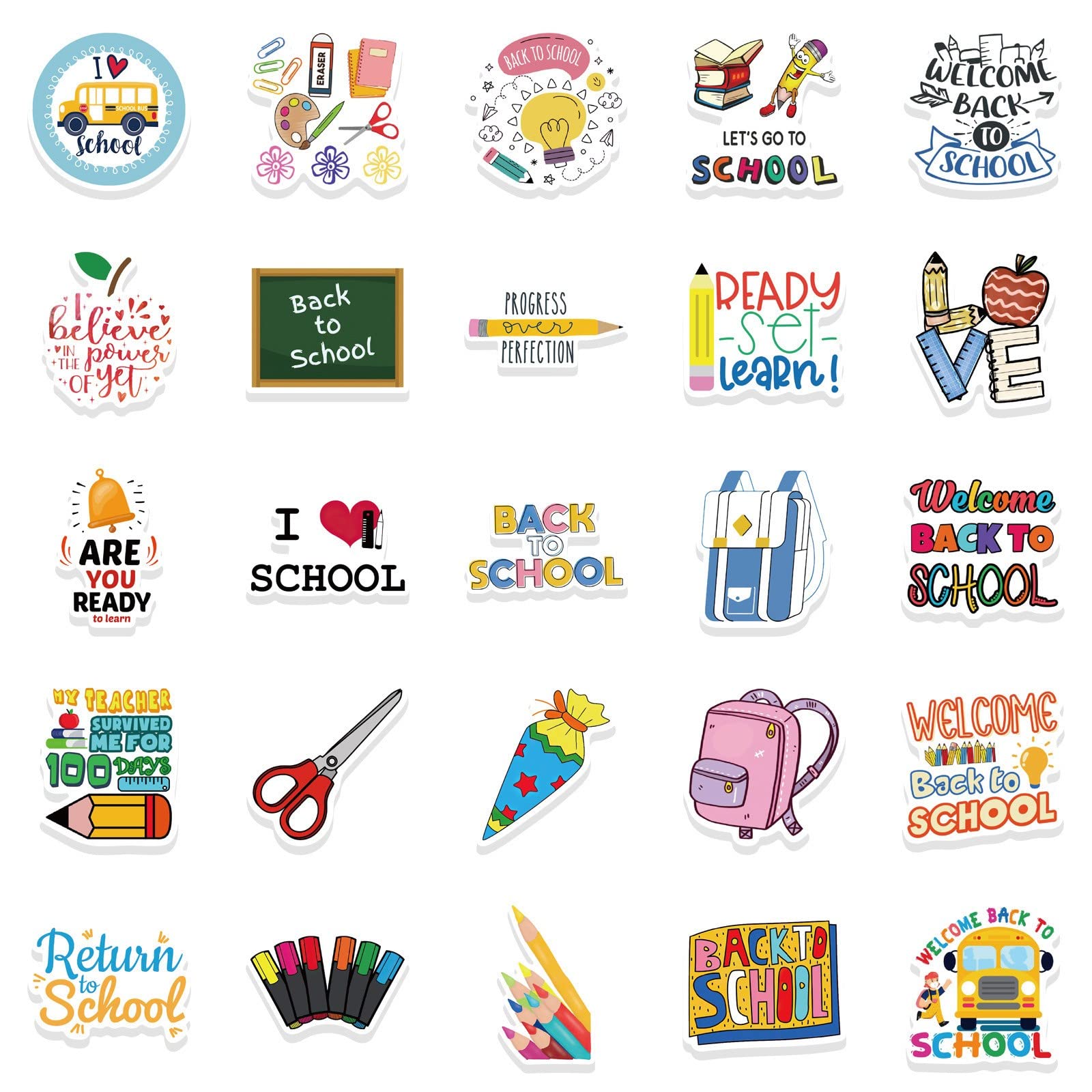 Colorful Removable Wall Stickers for School Supplies - DIY Waterproof Graffiti Decals for Notebooks, Luggage & Wall Decor - Perfect for Classroom, Dorm Room & Back-to-School Season (Multicolor, One Size)