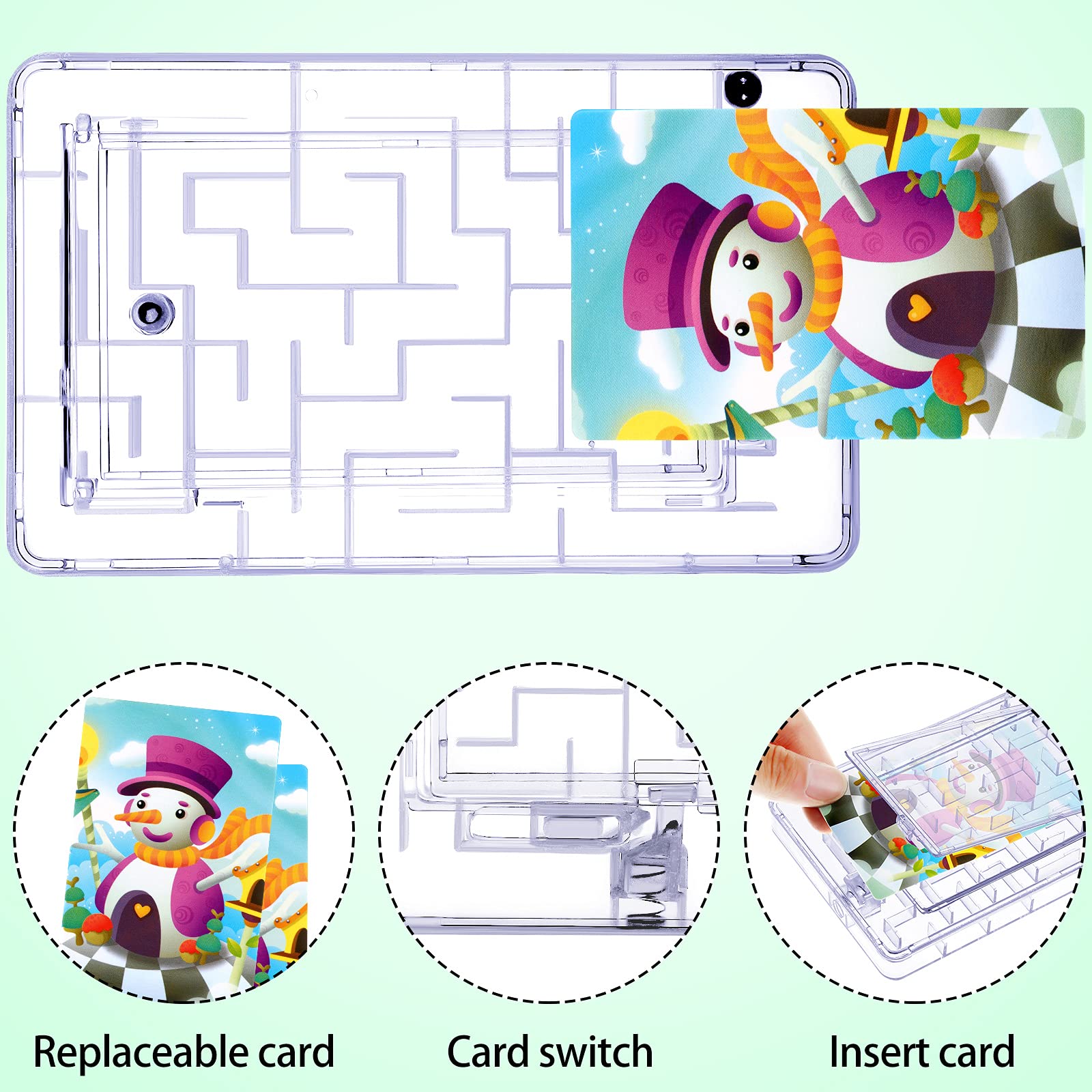 2 Pack Creative Maze Puzzle Present Card Holders - Fun & Challenging Plastic Pinball Game for Teens & Adults - Clear & Pink - Perfect for Birthday Gifts, Party Favors & Brain Teaser Games