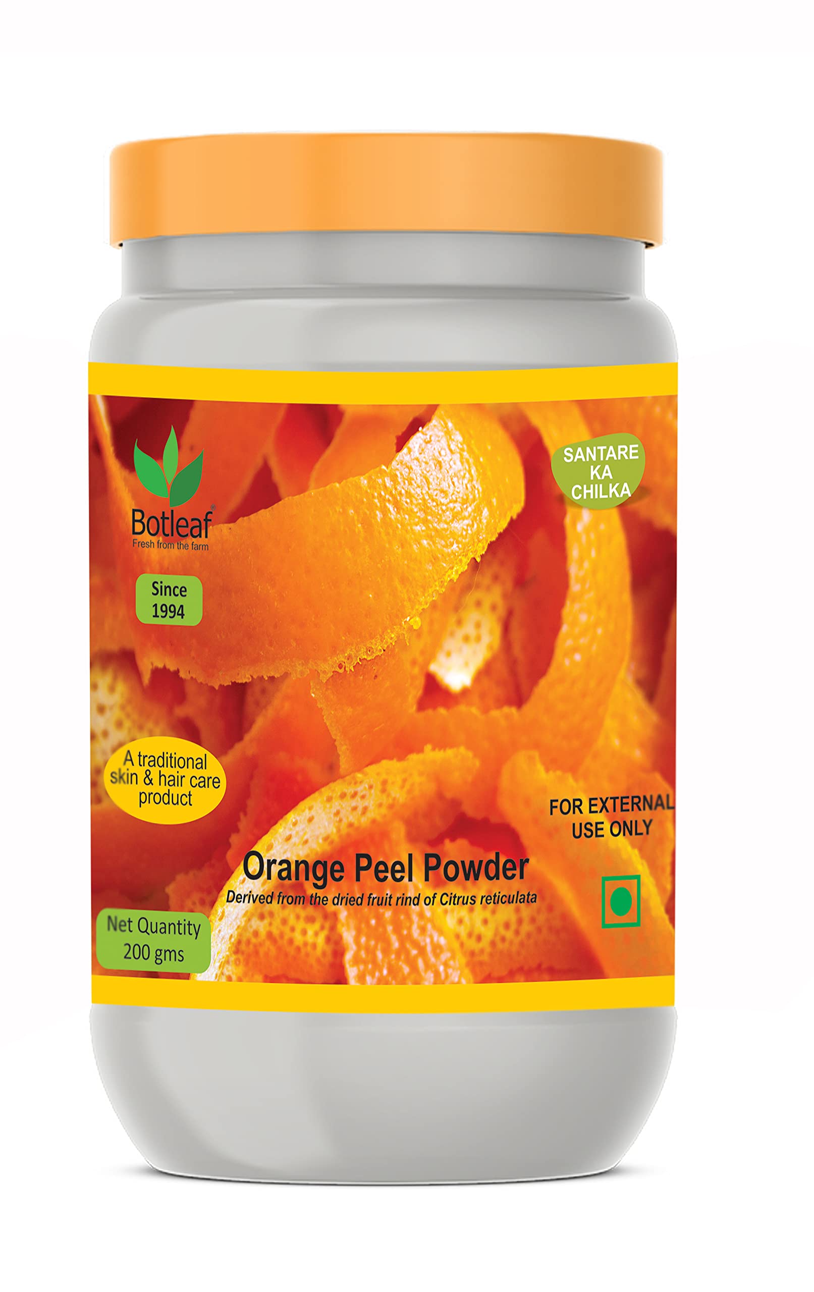 BOTLEAF Orange Peel Powder 200g - Natural Skin Brightening & Hair Care Treatment | Exfoliating Face Mask, Cleanser for Glowing Complexion | Promotes Fairness & Radiance - Perfect for DIY Beauty & Spa Treatments at Home