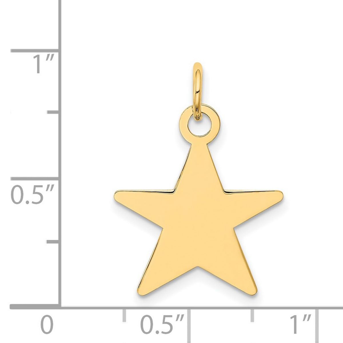 14K Yellow Gold Solid Polished Star Disc Charm Pendant Necklace for Women - 24x17mm Wide Elegant Jewelry, Perfect for Gifts, Anniversaries, Date Nights & Special Occasions