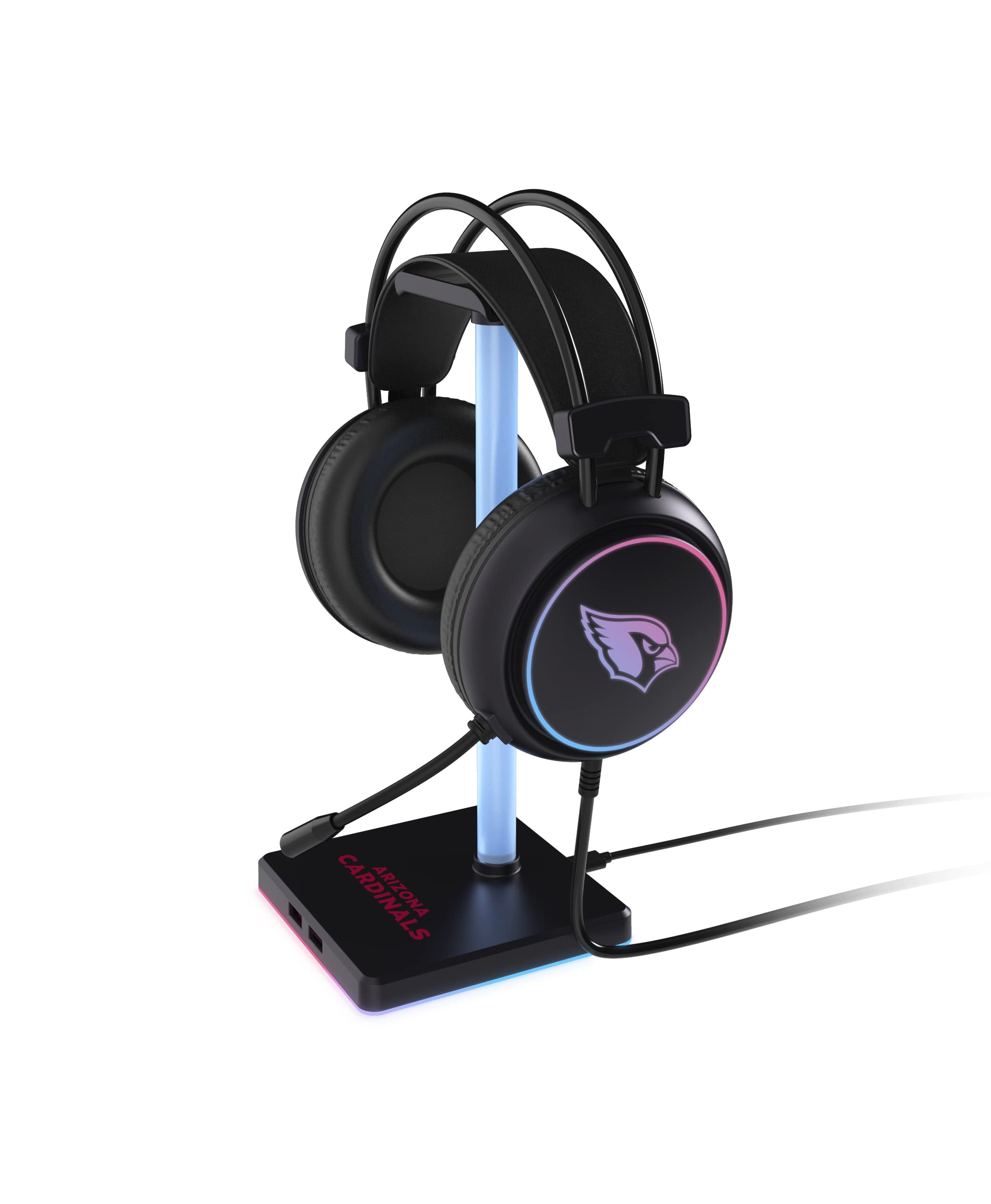 SOAR NFL LED Gaming Headset with Stand - Wireless Bluetooth Headphones with Microphone for PC/PS5/Xbox - Perfect for Gaming, Streaming & Sports Fans