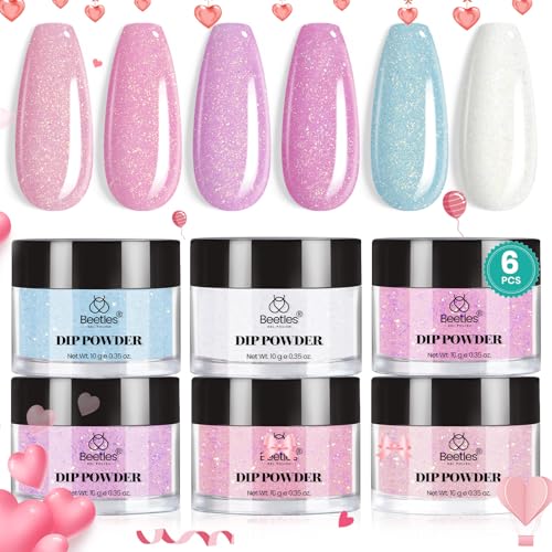 0 - Glitter Pink Wihte Blue Dip Powder