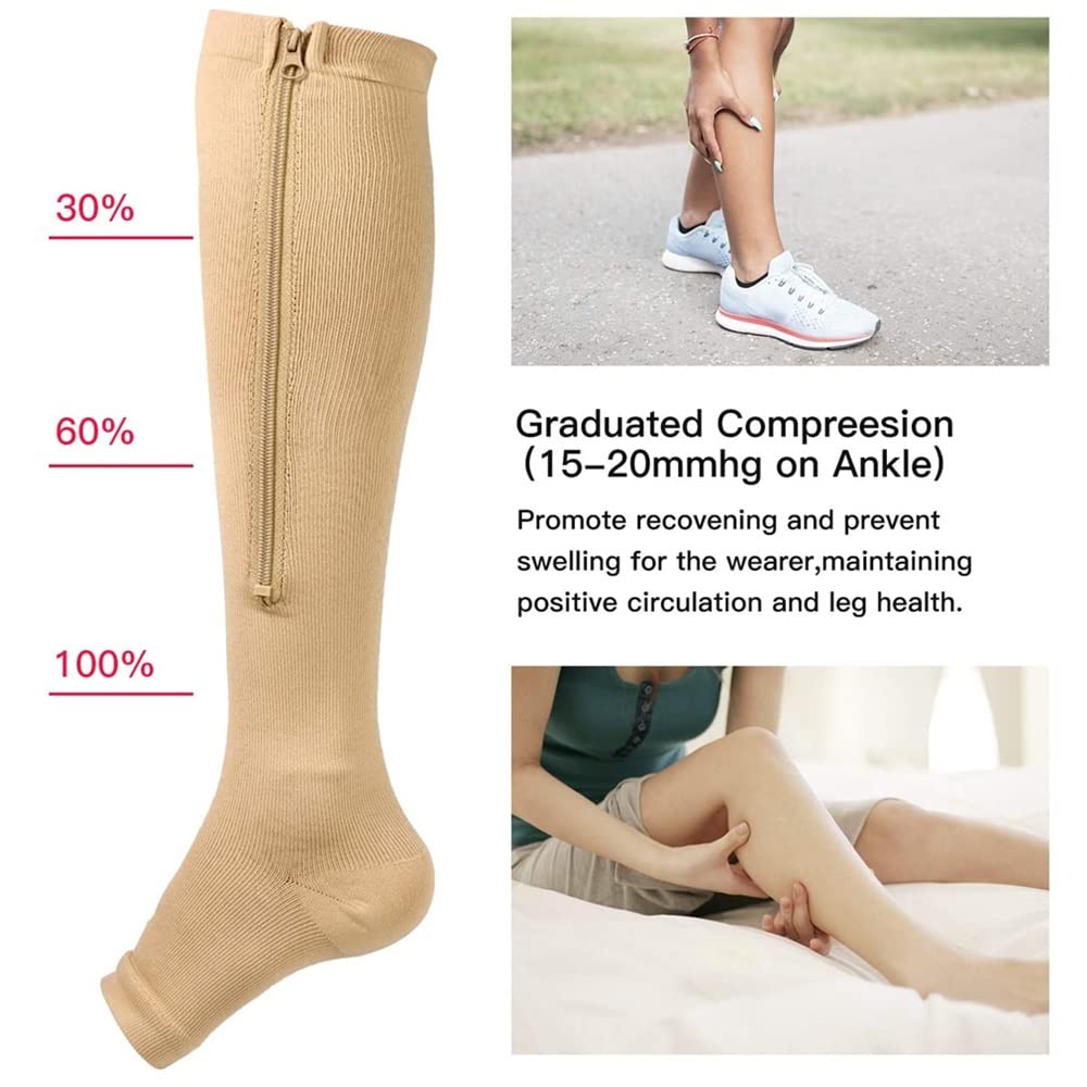 ADUH Compression Socks for Women & Men - 20-30mmHg Graduated Support Socks for Circulation, Running, Hiking & Travel - Knee High Athletic Stockings for Swelling Relief & Performance Boost