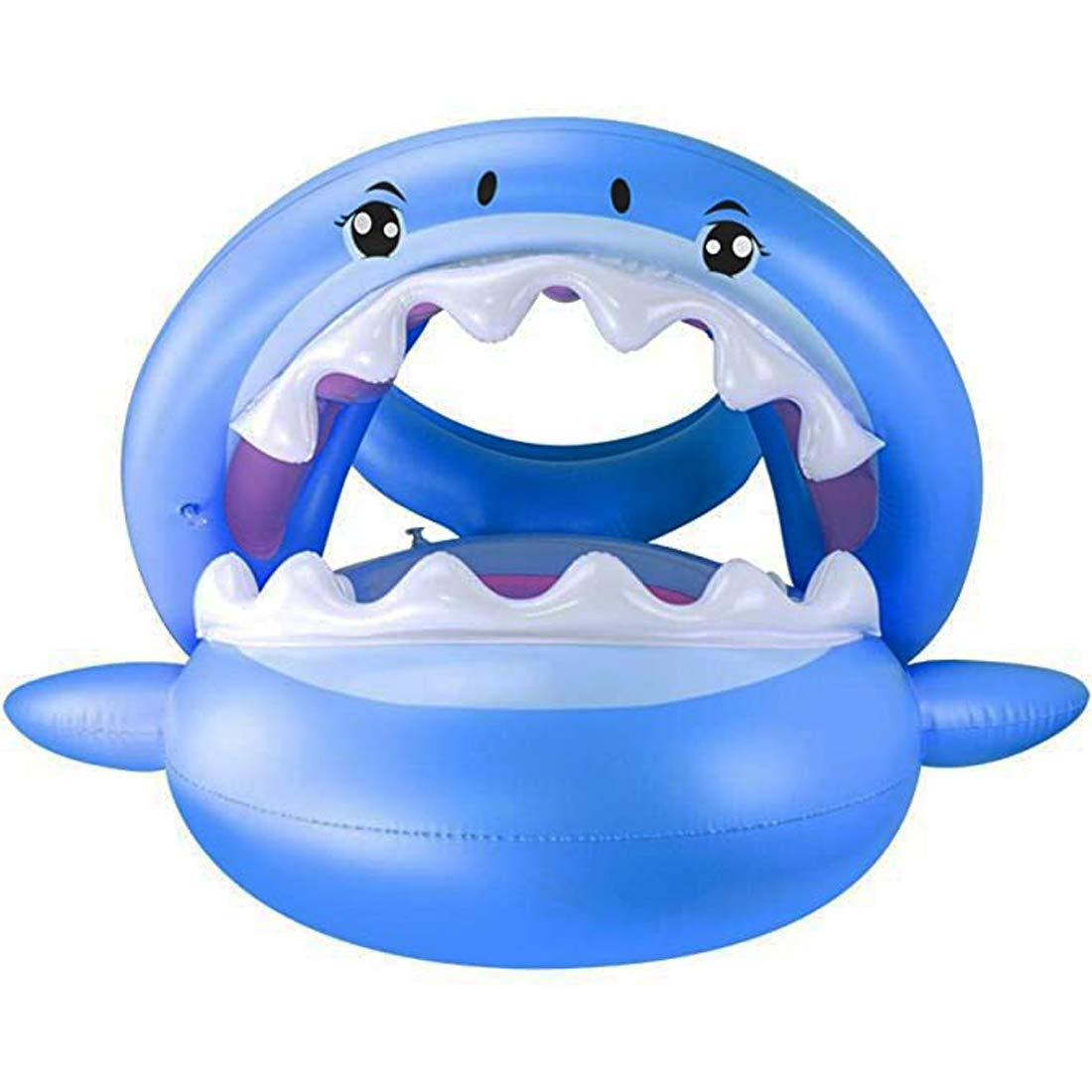 Inflatable Baby Float with Canopy - Adjustable Sunshade Shark Swim Ring for Toddlers 1-3 Years Old | Safe Pool Floaties for Kids, Perfect for Beach, Swimming Pools & Water Play