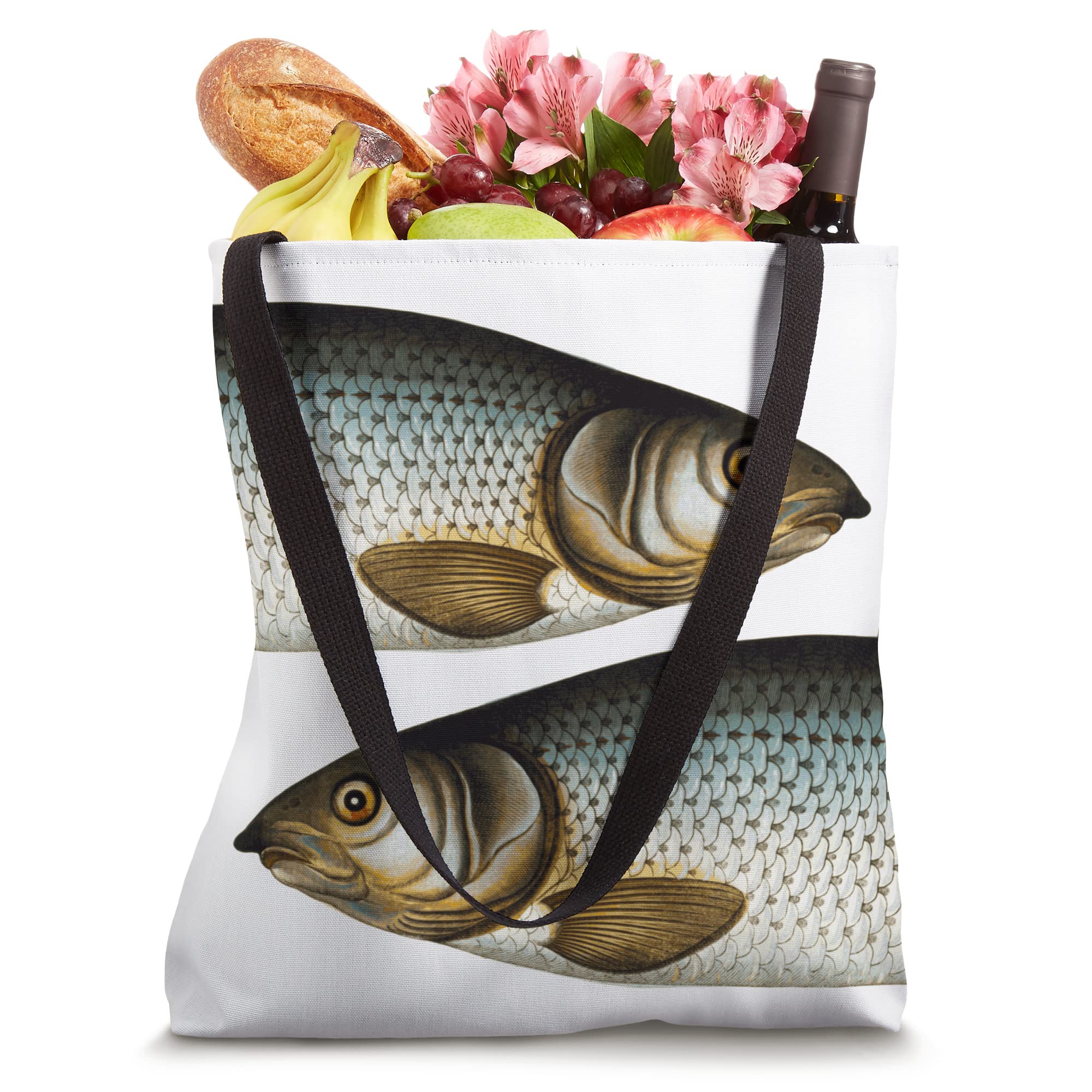 Gwyniad Fish Tote Bag - Eco-Friendly Cotton Canvas Shopping Bag with Unique Fish Design - Perfect for Groceries, Beach Trips & Farmers Market