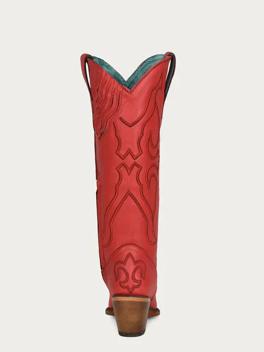 Women's Ruby Red Embroidered Snip Toe Cowboy Boots - Western Style Fashion for Country Dancing, Rodeo & Casual Wear