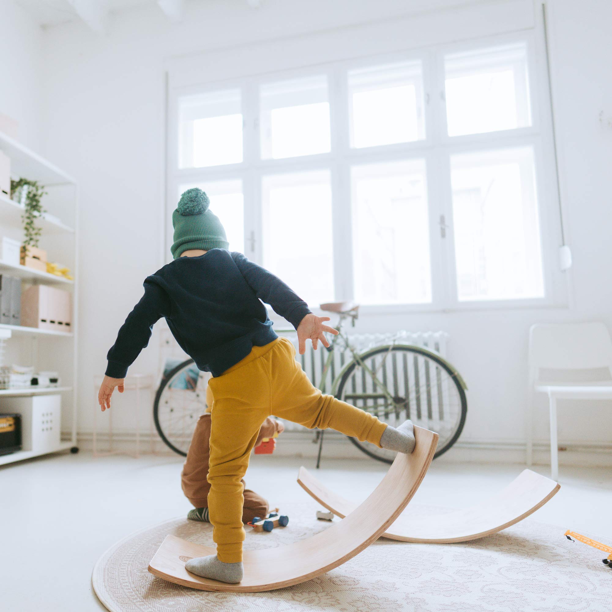 Piccalio® Wooden Montessori Balance Board - Wobble & Rocking Toy for Kids Ages 18 Months to 8 Years | Waldorf Inspired Sensory Play | Perfect for Indoor Active Play, Yoga, and Learning Balance