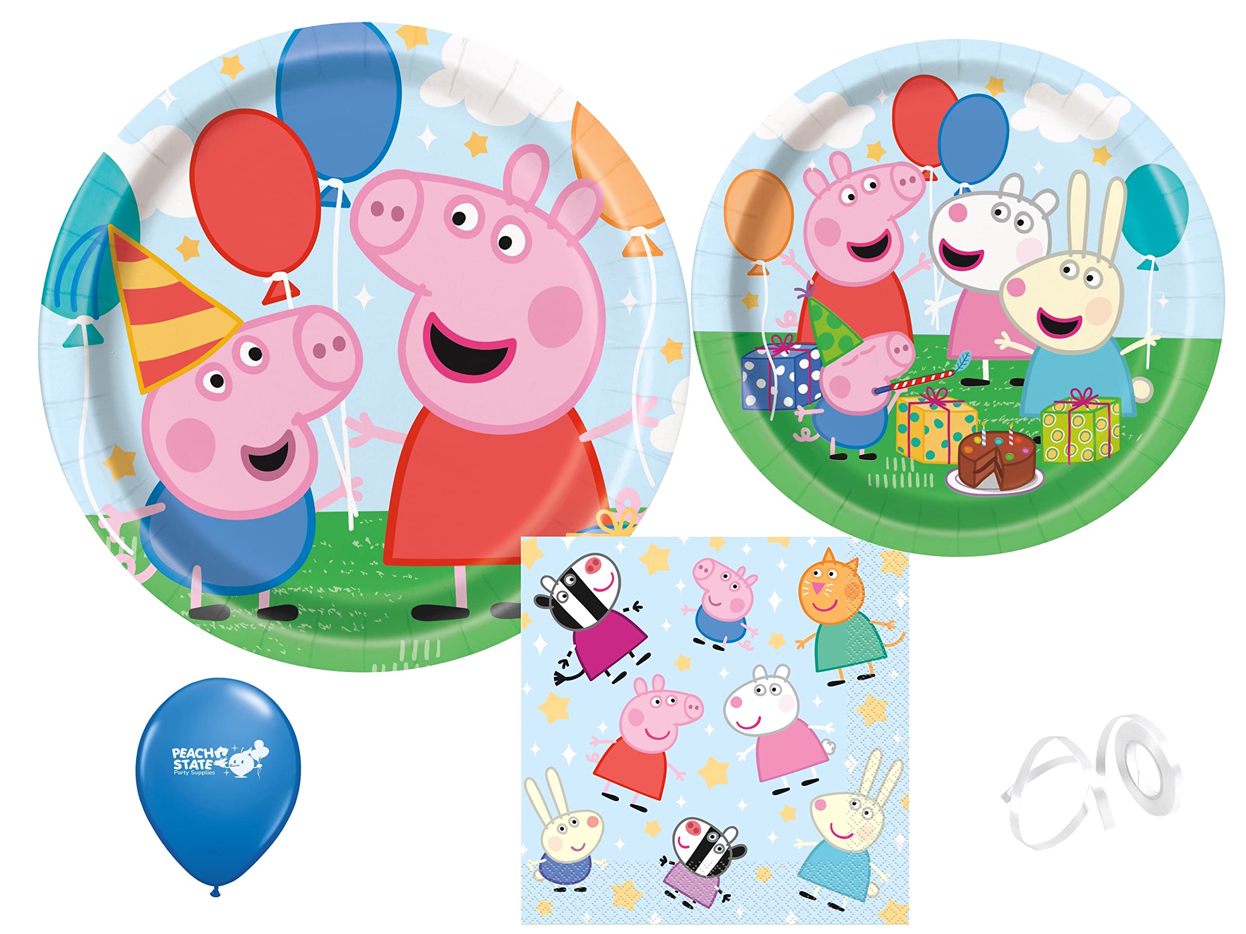 Peppa Pig Party Supplies Set - 8 Lunch Plates, 8 Cake Plates & 8 Napkins for Kids Birthday Party | Themed Tableware for 8 Guests | Perfect for Children's Birthday Celebrations, Baby Showers & Family Gatherings