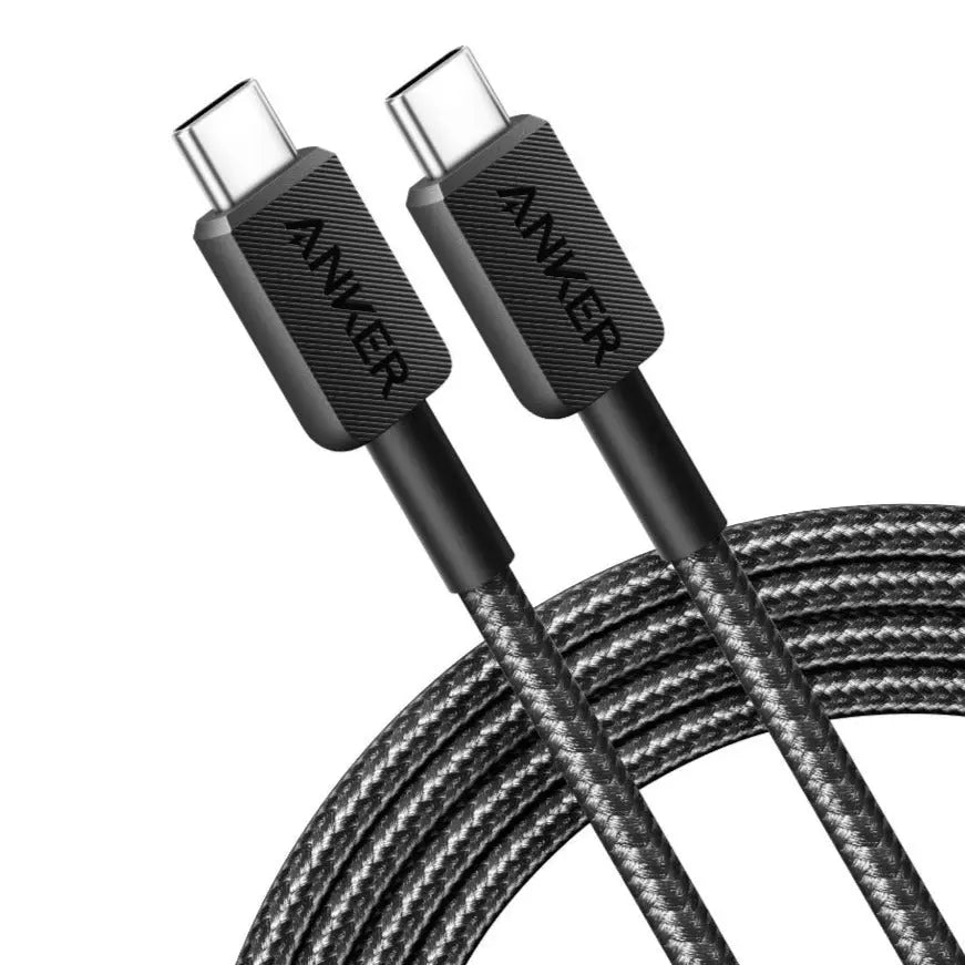 Anker 322 PowerLine USB C to USB C Fast Charging Cable 6ft/1.8m 60W PD Compatible with MacBook Pro/Air, iPad Pro, Galaxy S23/S22 - Durable Braided Nylon for Home, Office & Travel Charging
