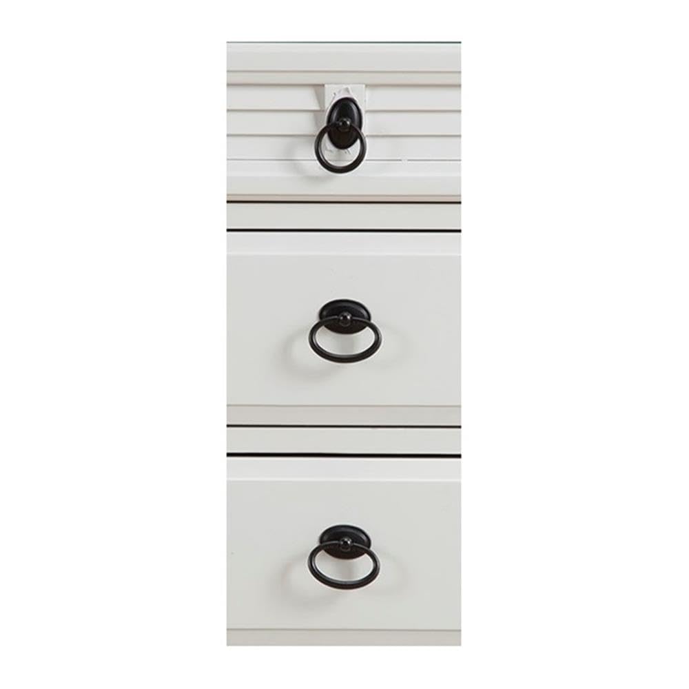 Home Square 3-Drawer Wood Nightstand Set in White (Set of 2) - Modern Bedside Table for Bedroom, Living Room & Guest Room - Compact Storage Solution with Smooth Gliding Drawers