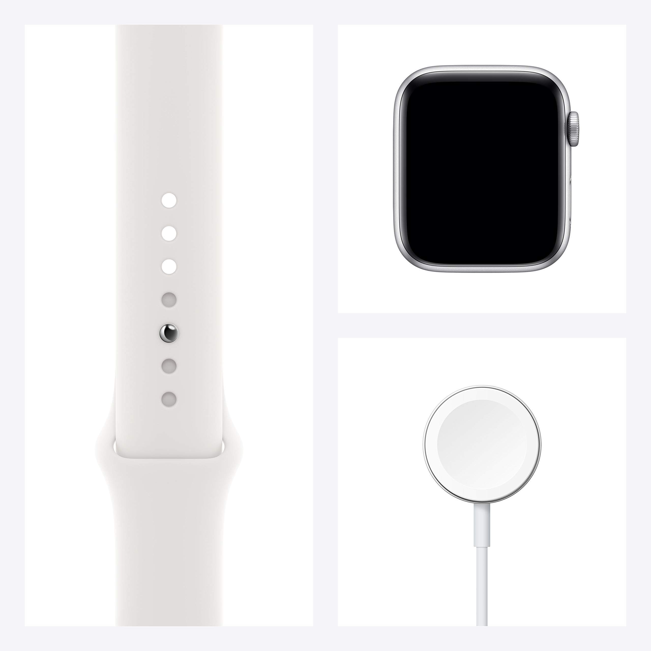 Apple Watch Series 6 GPS + Cellular 44mm Silver Aluminum Case with White Sport Band - Renewed Smartwatch for Fitness Tracking, Calls & Notifications - Perfect for Running, Swimming & Daily Use