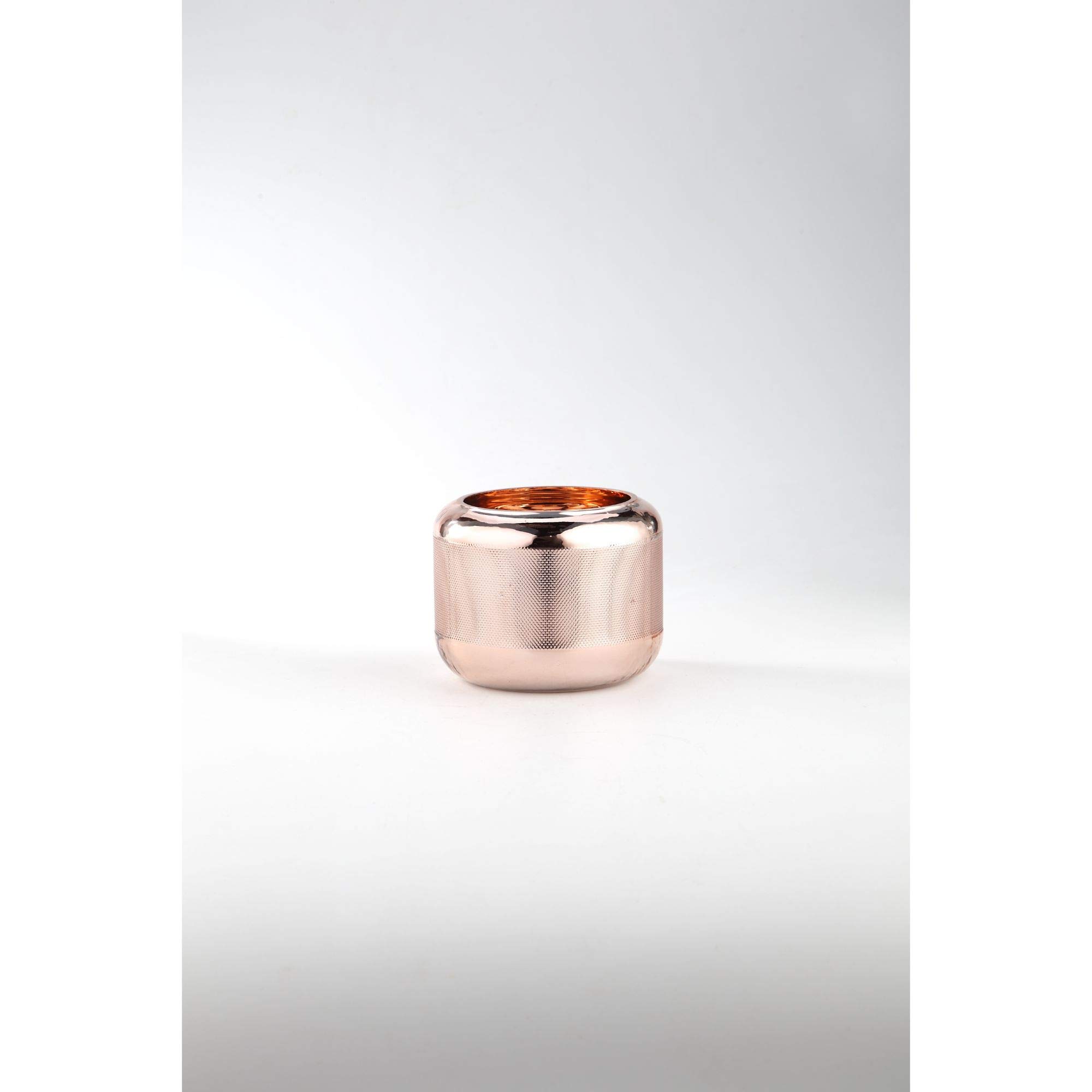CC Home Furnishings 6 Inch Bronze Cylindrical Glass Vase - Elegant Centerpiece for Wedding, Home Decor, and Floral Arrangements