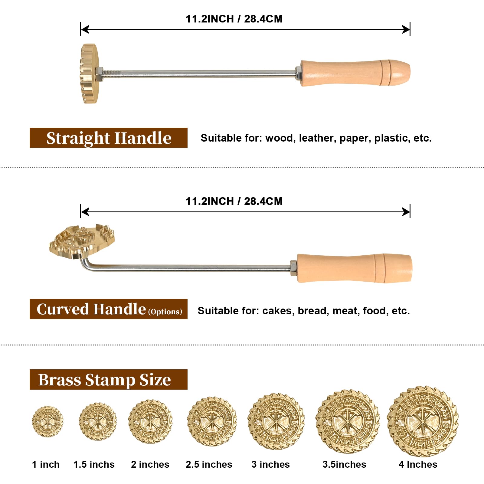 Custom Branding Iron for Wood - Personalized Wood Burning Stamp with Logo for Wood, Leather & Meat - 1.5 Inch Heat Stamp - Perfect for DIY Crafts, Wedding Gifts & Handmade Designs - Great for Woodworking, Leather Crafting & BBQ Branding