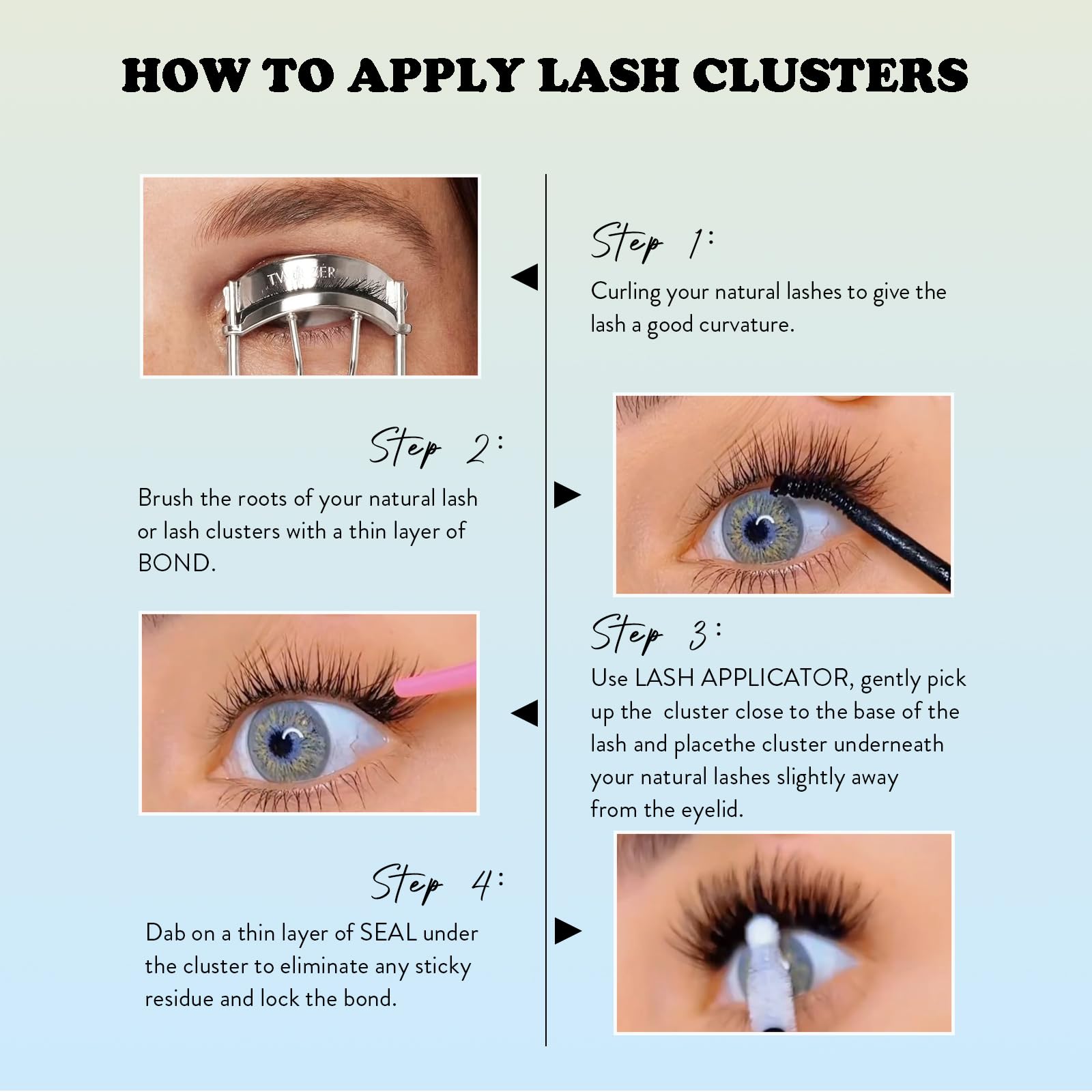 Fairy Lash Clusters Kit 8mm-18mm Manga C Curl Anime Eyelash Extensions - DIY Volume Natural Spike Lashes for Wet-Look Spiky Effect | Perfect for Cosplay, Halloween, and Dramatic Eye Makeup Looks