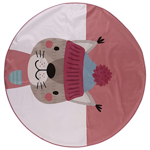 **Washable Waterproof Baby Splat Mat - 3-Layer Round Non-Slip Crawling Play Mat for Infants, Toddler Chair Pad & Toy Storage - Perfect for Mealtime, Playtime & Nursery Floor Protection**