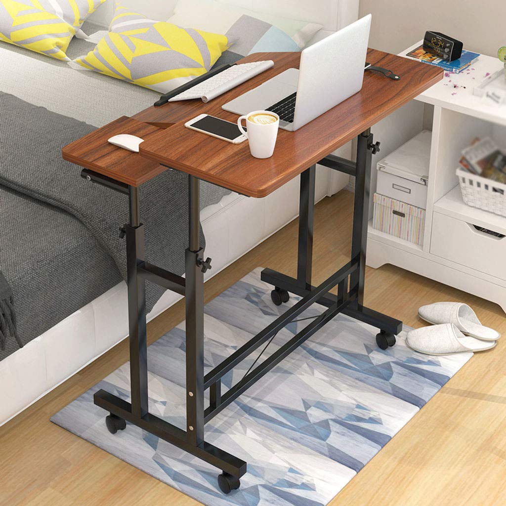 Adjustable Height Mobile Laptop Desk with Wheels - Tiltable Standing Computer Table for Home Office, Dorm Room, or Sofa Side Table - Perfect for Work, Study, and Presentations