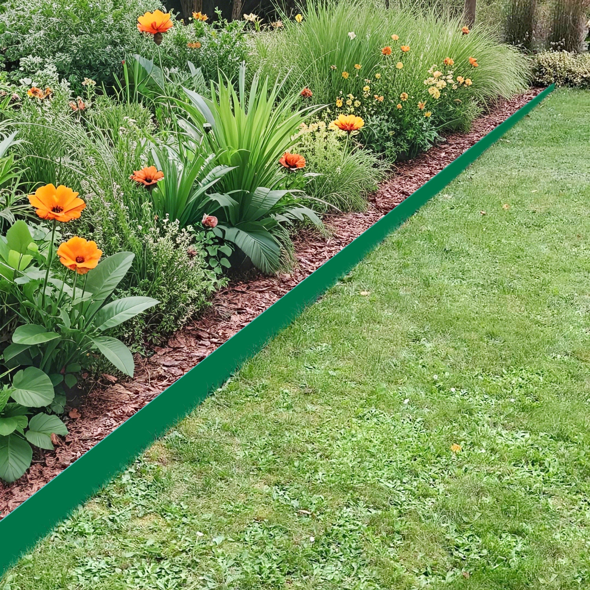 2 Pack Heavy Duty Corten Steel Landscape Edging - Durable Waterproof Garden Borders for Flower Beds, Walkways & Driveways | Rust-Resistant Outdoor Yard Edging