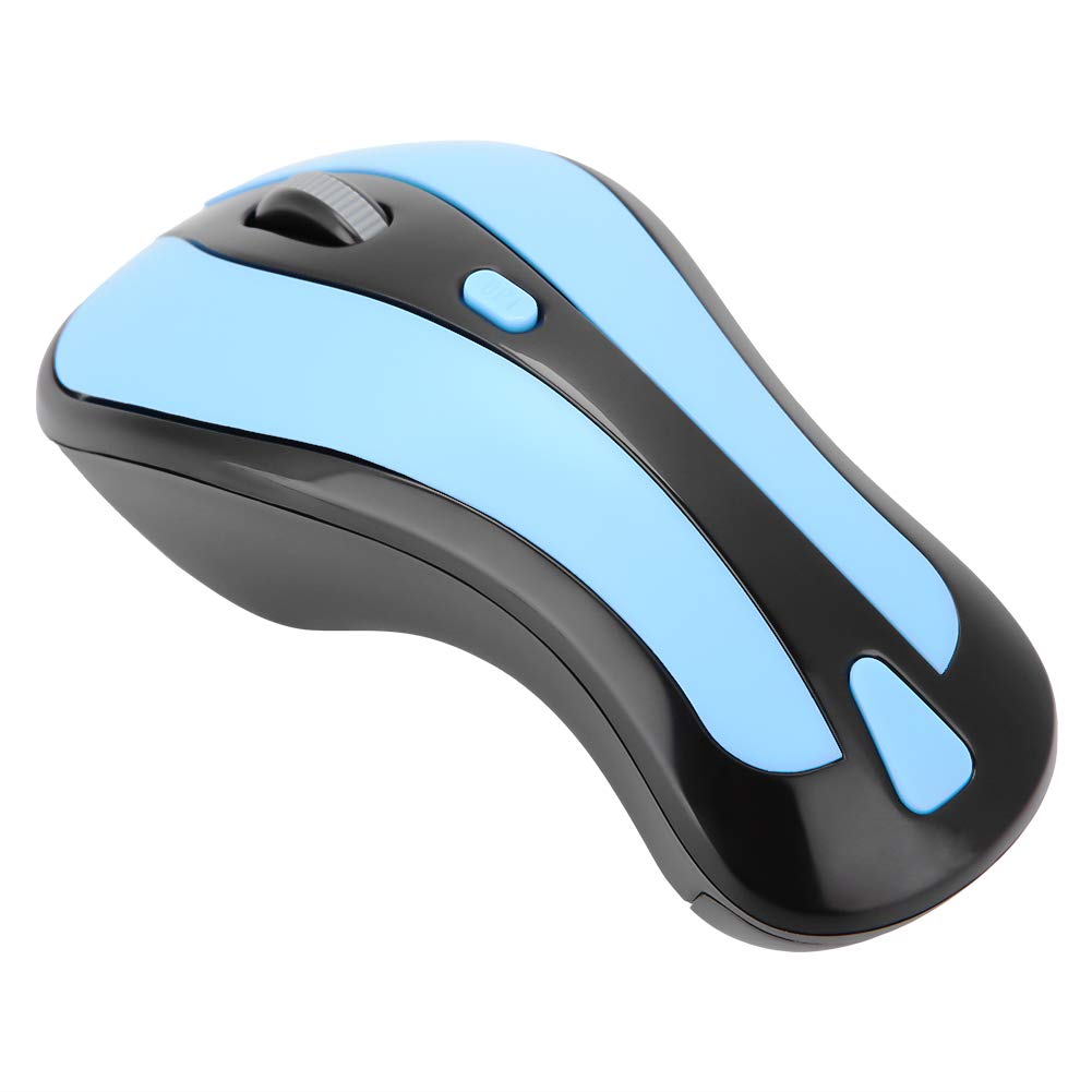 Sutinna 2.4G Wireless Mouse with 6D Gyroscope - Ergonomic Optical Computer Mouse for PC, Smart TV, Set Top Box - Includes USB Receiver (Black Blue) - Perfect for Home Office, Gaming & Media Streaming