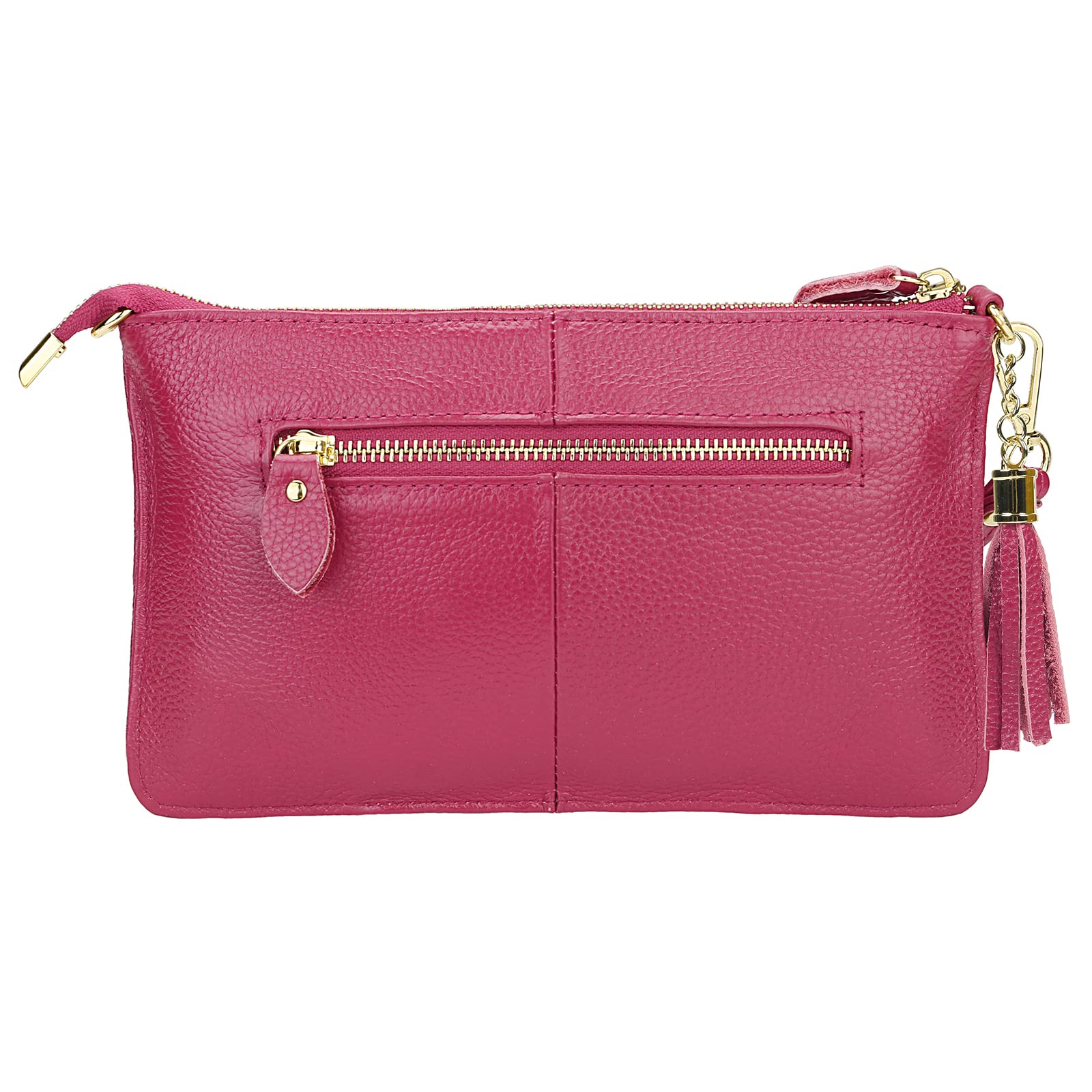Uromee Genuine Leather Wristlet Wallet Clutch for Women - Crossbody Bag with Detachable Shoulder Strap - Perfect for Parties, Travel & Everyday Use