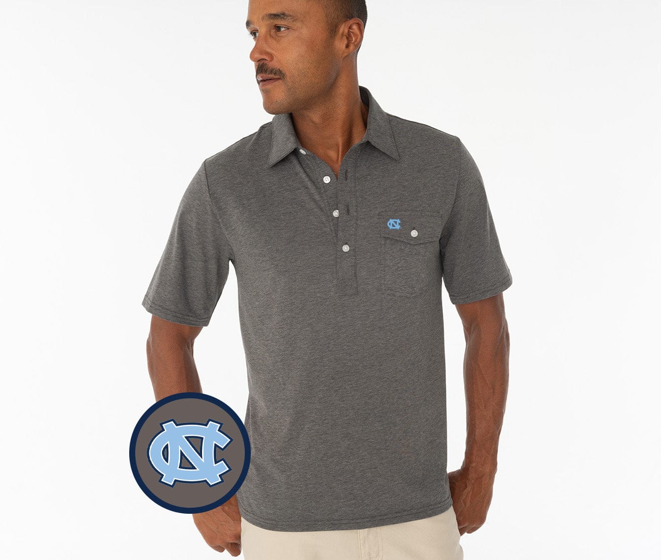 UNC Coach's Performance Players Shirt - Breathable Interlock Fabric - Heather Gray - Perfect for Basketball Training, Gym Workouts & Casual Wear
