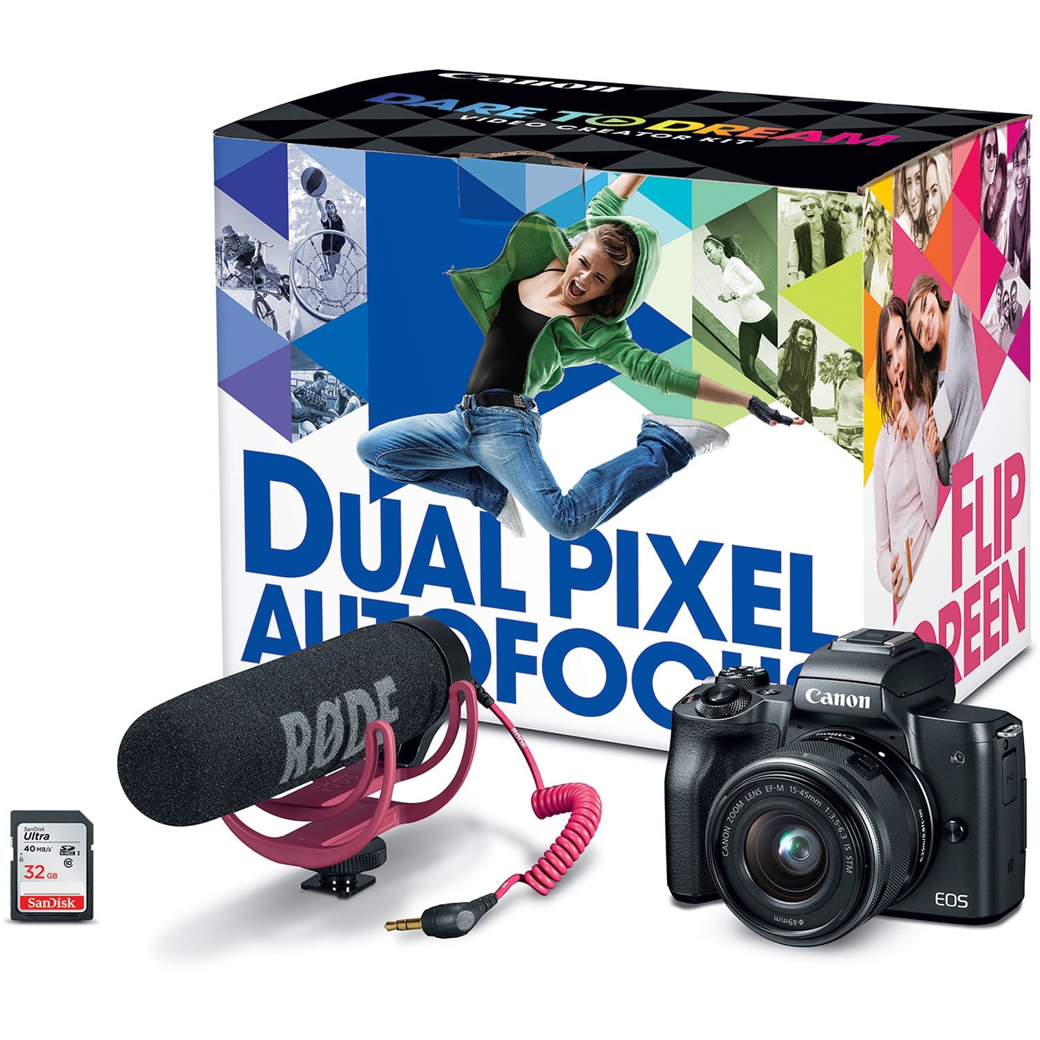 Canon EOS M50 Mirrorless Digital Camera with 15-45mm Lens - 24.1MP APS-C Sensor, 4K Video, Dual Pixel AF, Wi-Fi & Bluetooth (Black) - Perfect for Vlogging, Travel Photography & Content Creation