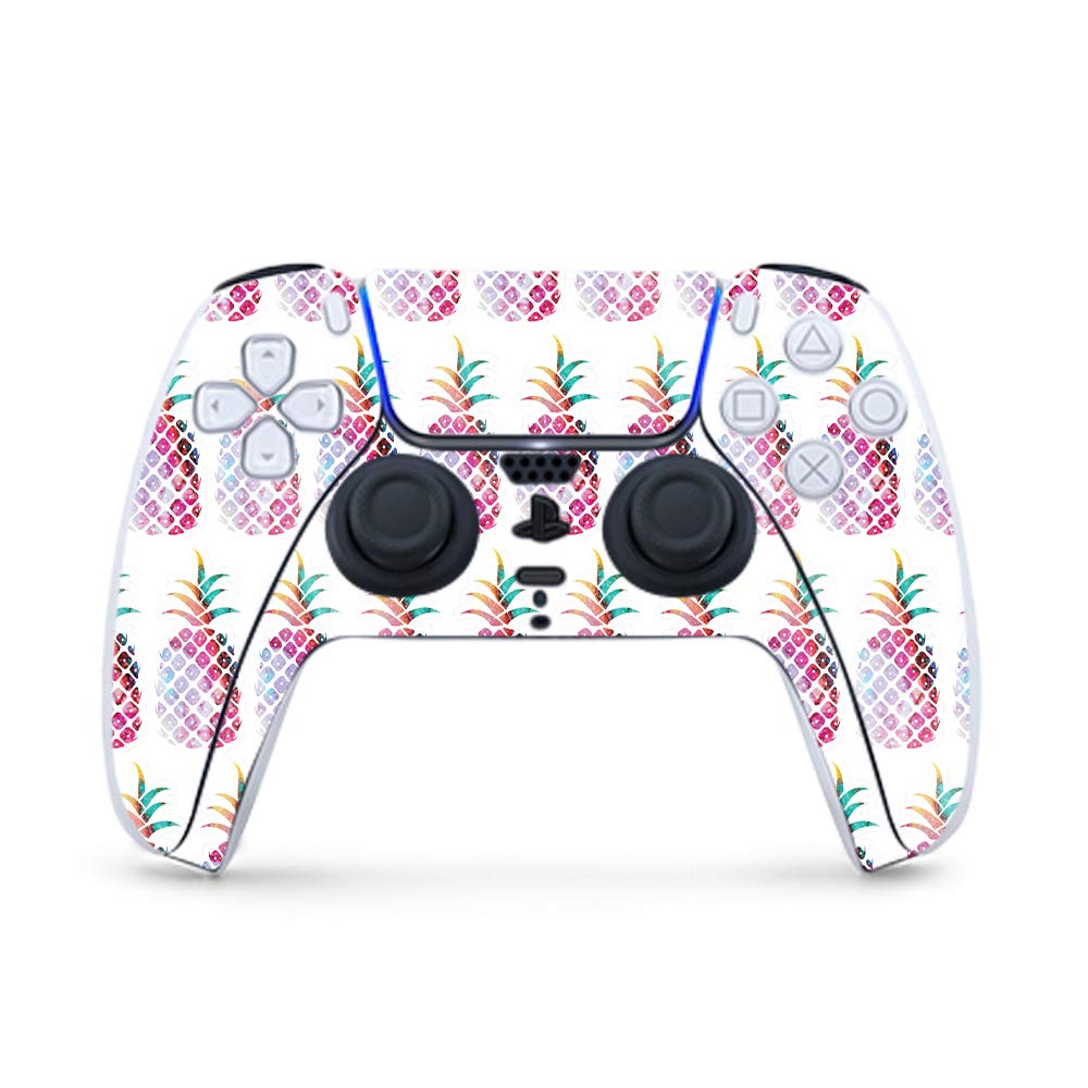 **MightySkins Glossy Glitter Gaming Skin for PS5 Controller - Pineapple Lane | Durable High-Gloss Glitter Finish | Easy to Apply & Remove | Made in USA | Perfect for Gaming, Streaming & Customizing Your Playstation 5**