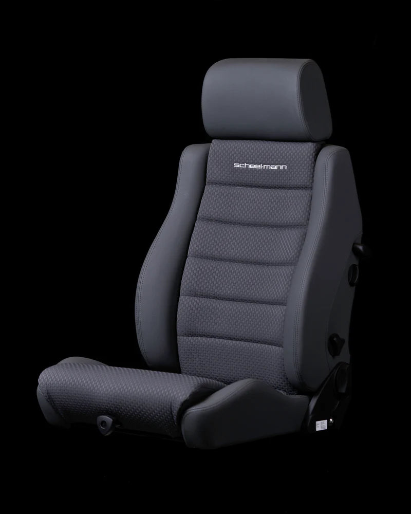 Black Basketweave Cloth with Leatherette Bolsters