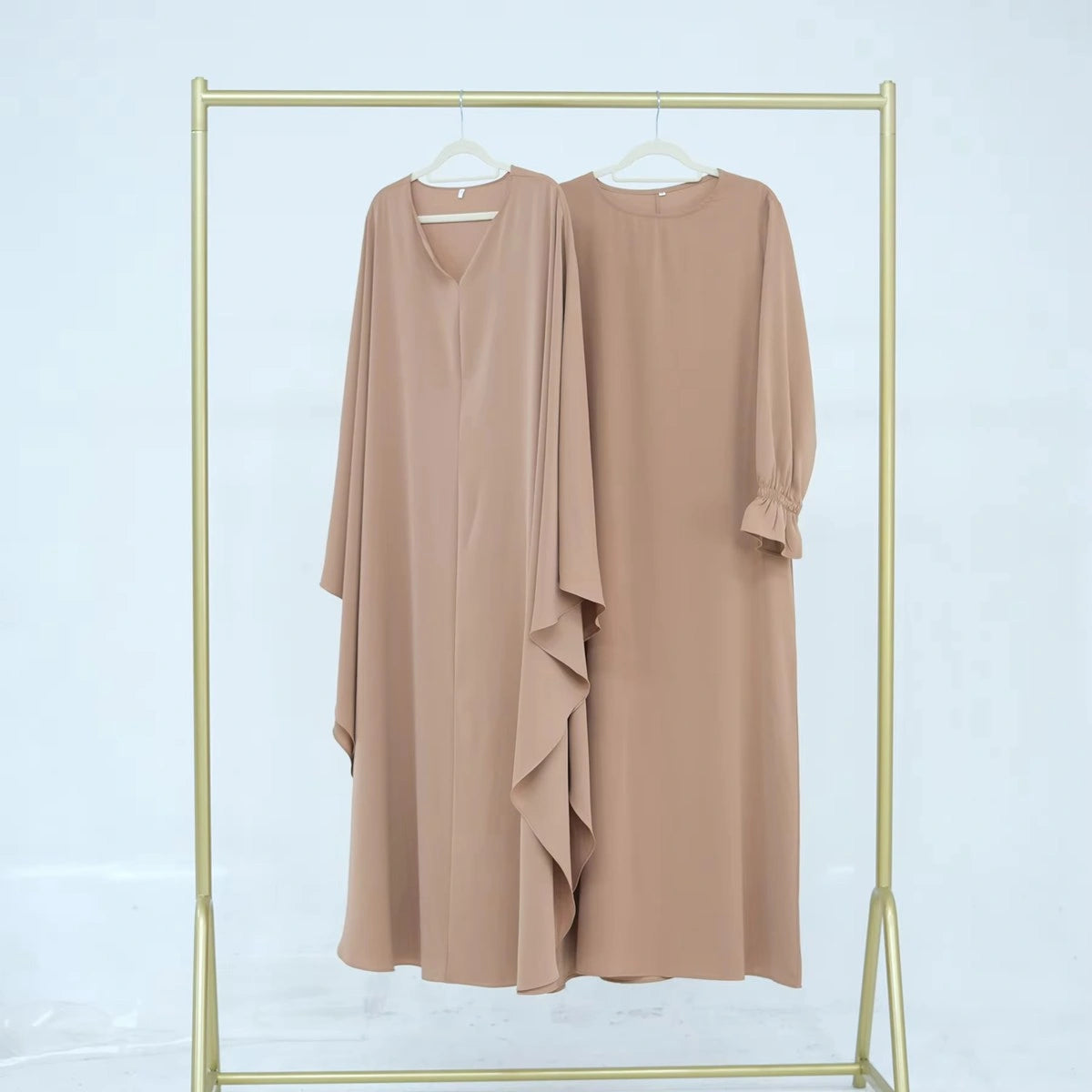 2-Piece Set Nida Abaya Dress with Cape #25949 - Elegant Muslim Women's Prayer Dress for Ramadan & Special Occasions