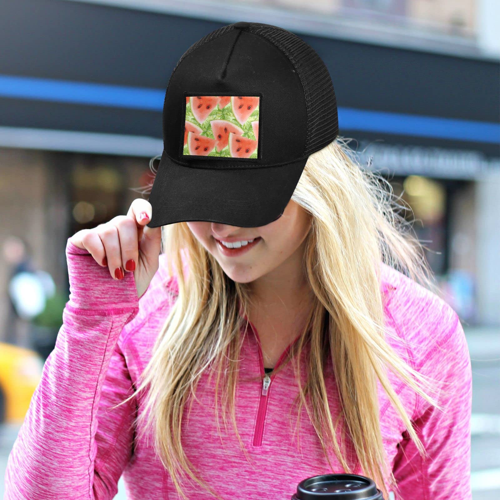 Sinestour Watermelon Leaves Baseball Cap for Men & Women - Low Profile Military Army Hat in Black - Perfect for Outdoor Activities, Hiking, and Casual Wear
