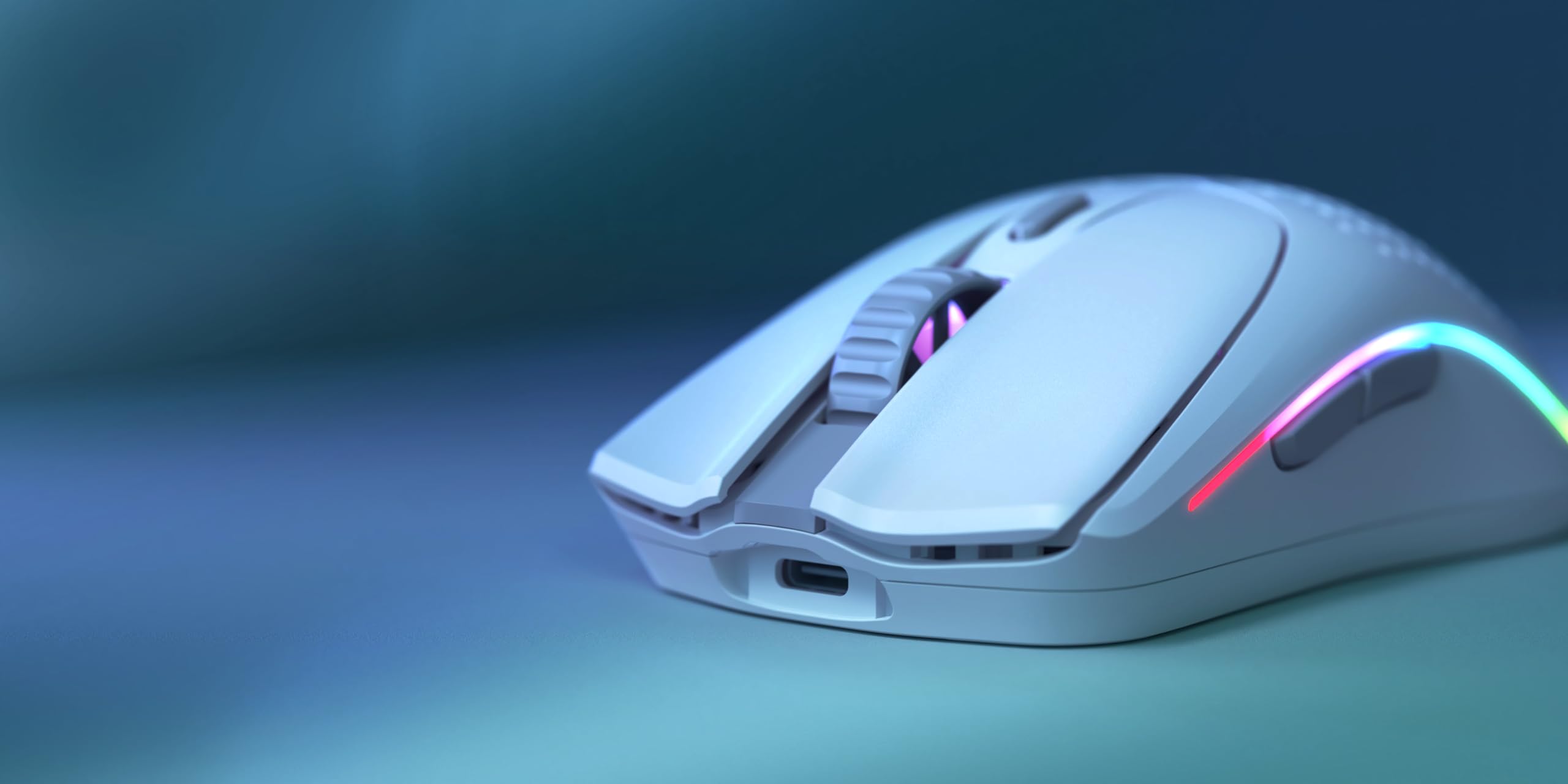 Glorious Gaming Model O 2 Wireless Gaming Mouse - 2.4GHz & Bluetooth Hybrid, Ultra-Light 68g, Long Battery Life, 26K DPI Sensor, RGB Lighting, Ambidextrous, 6 Buttons, PTFE Feet - White | Perfect for FPS, MOBA & Esports Gaming