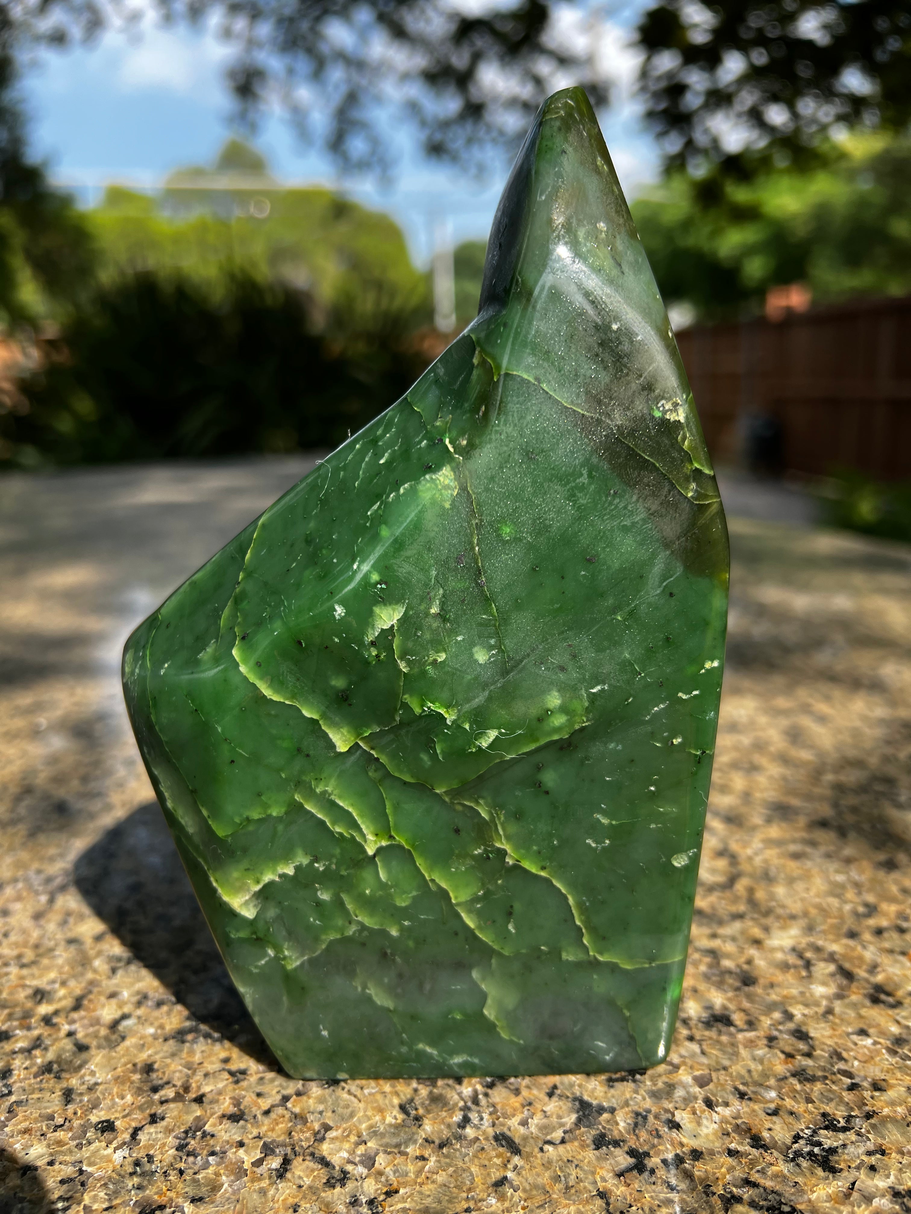 Premium Large Nephrite Jade Freeform Statement Piece - 3.10 lbs, 6.5 Inches - Handcrafted Natural Gemstone for Home Decor, Meditation & Jewelry Making