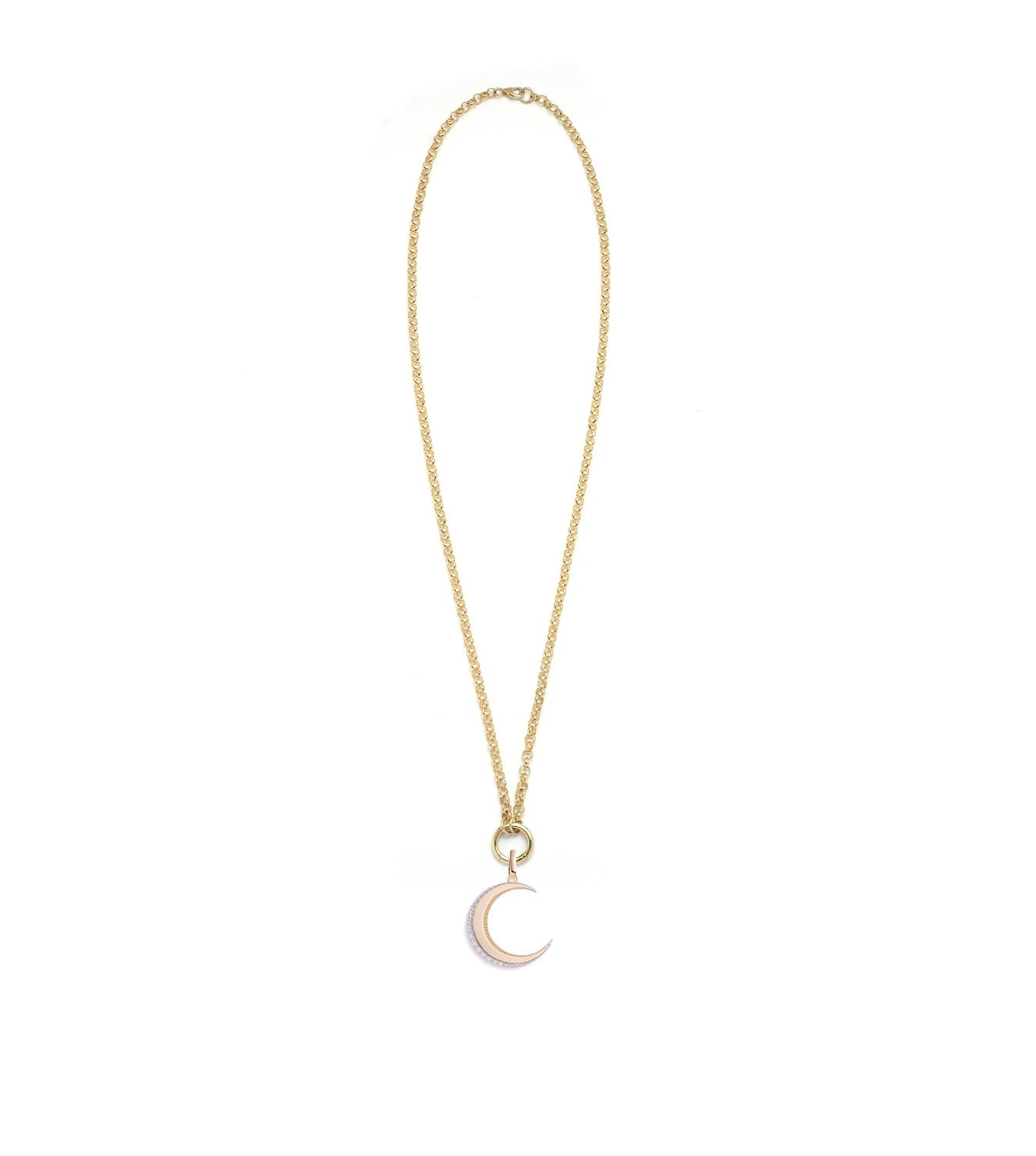 Personalized Engravable Crescent Pendant - Medium Open Belcher Necklace for Women | Custom Name Jewelry Gift for Her | Perfect for Anniversaries, Birthdays & Special Occasions