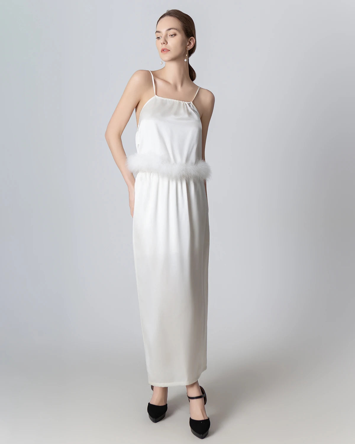 Elegant Backless Silk Camisole & Maxi Skirt Set - Women's Luxury Lingerie & Evening Wear for Date Night, Wedding, Special Occasions