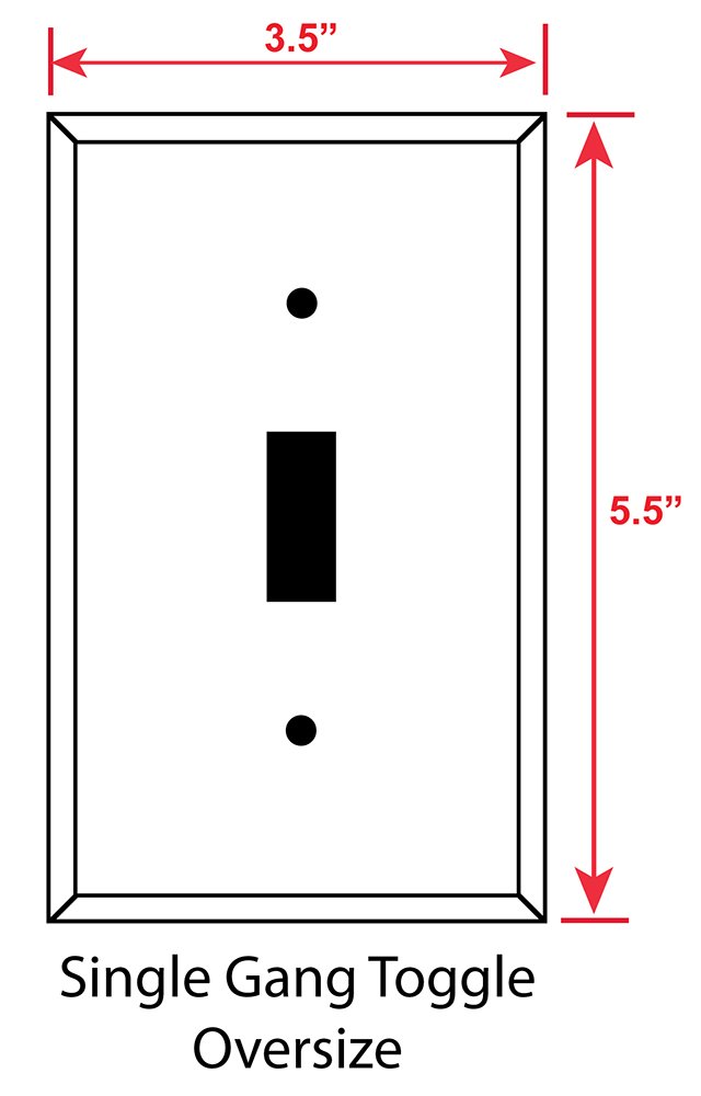 Oversized Single Gang Toggle Switch Plate - Decorative Metal Wall Plate & Brush Holder - Made in USA - Perfect for Home Decor, Office & Art Studio Organization